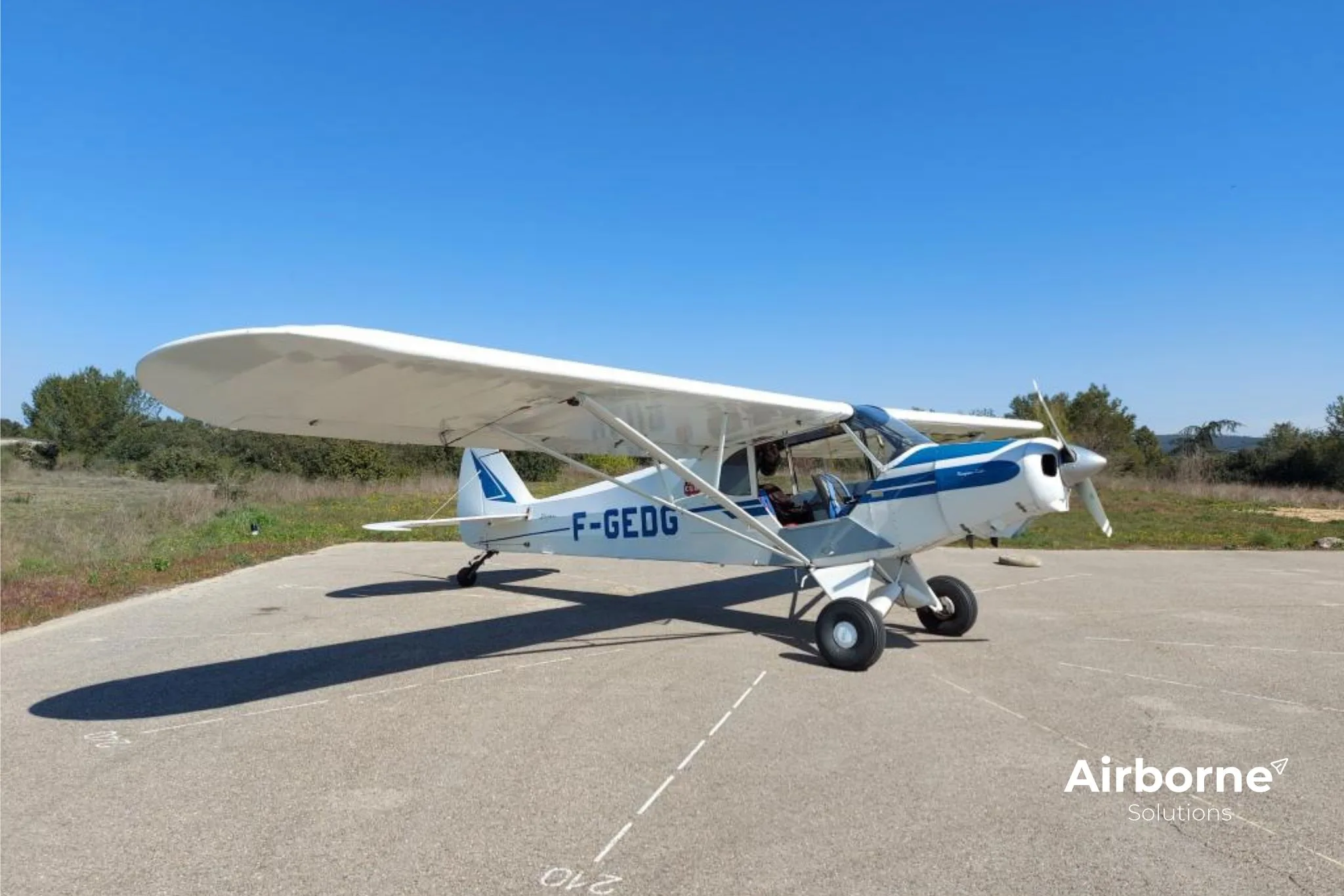 Exterior view of a 1953 Piper PA-18 Super Cub.