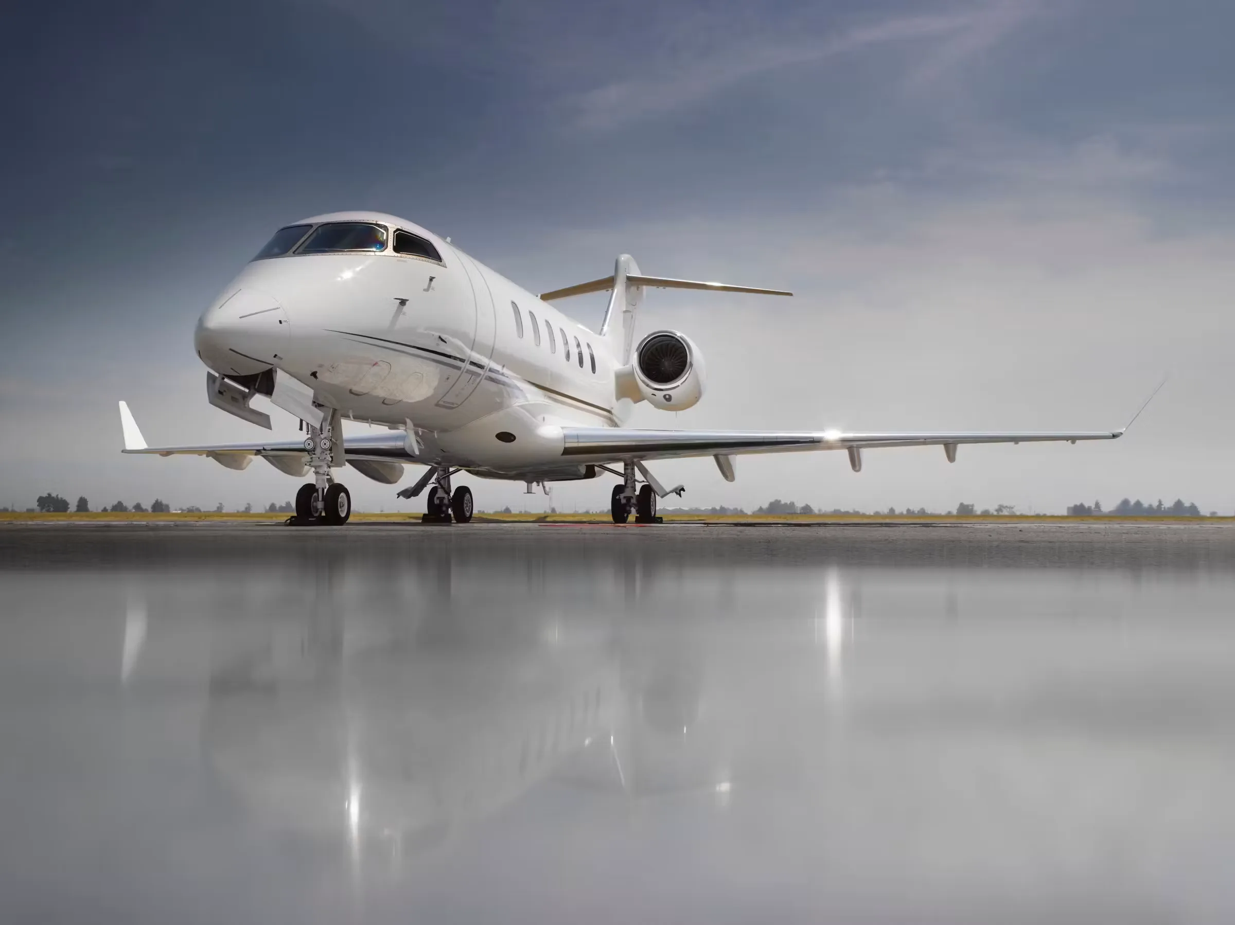 Exterior view of a 2019 Bombardier Challenger 350.
