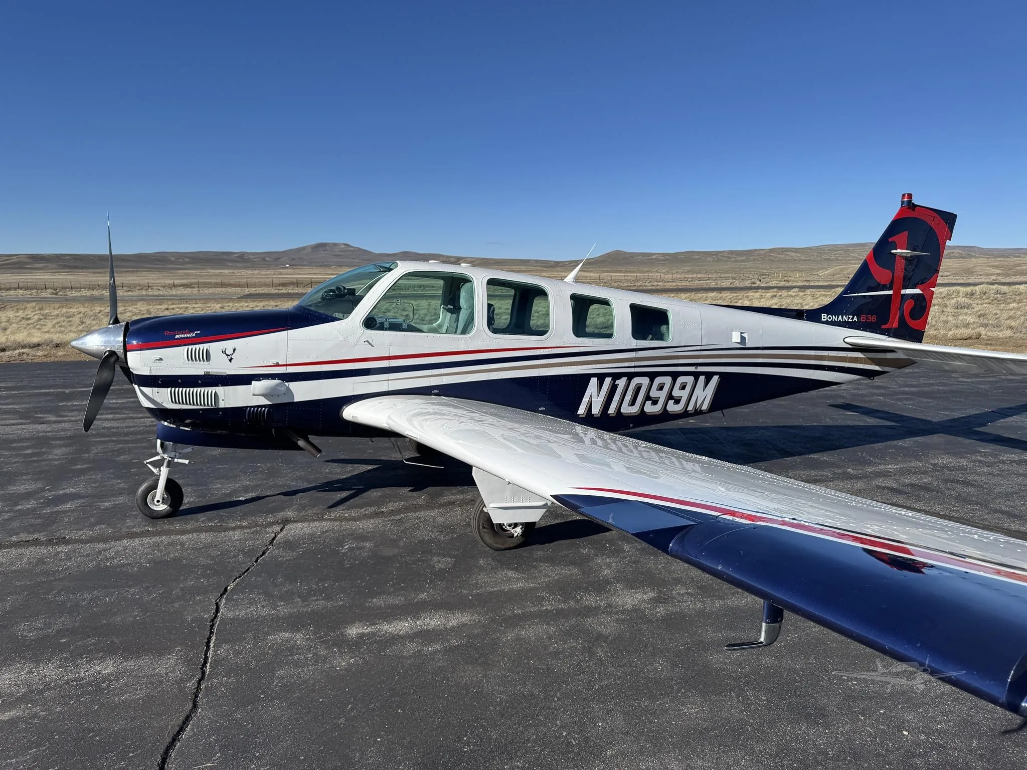 Exterior view of a 1996 BEECHCRAFT B36TC BONANZA.