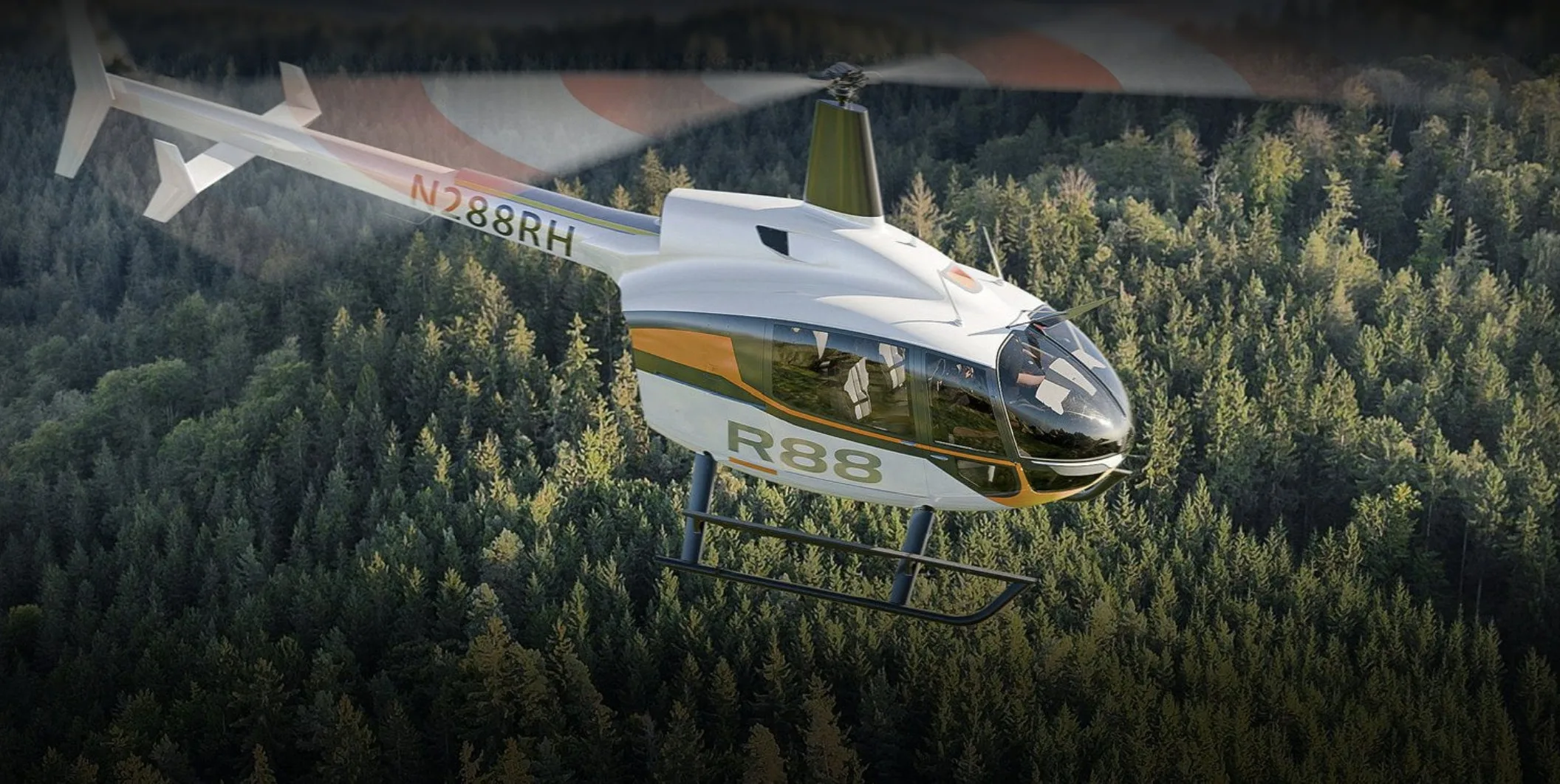 Marketing image of a 2025 Robinson R22 Beta II Helicopter.