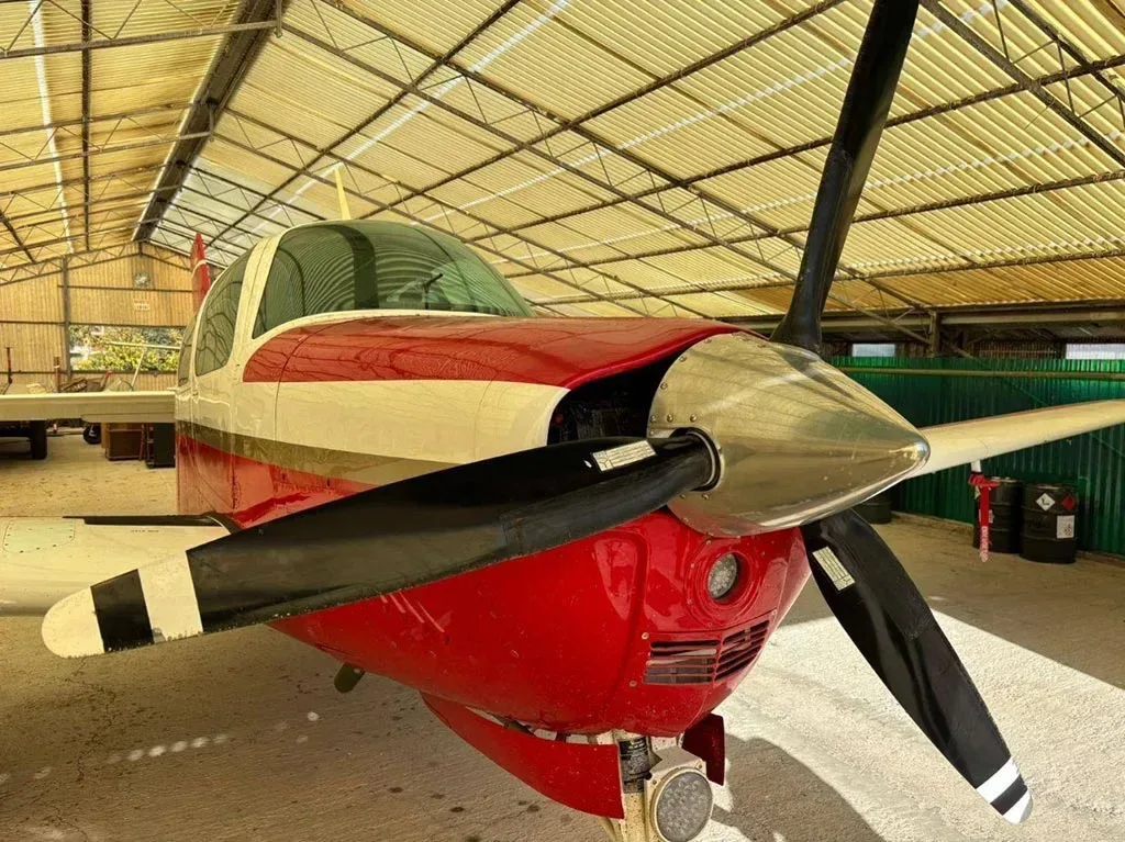 Exterior view of a 1966 Beechcraft Debonair, CE-103.