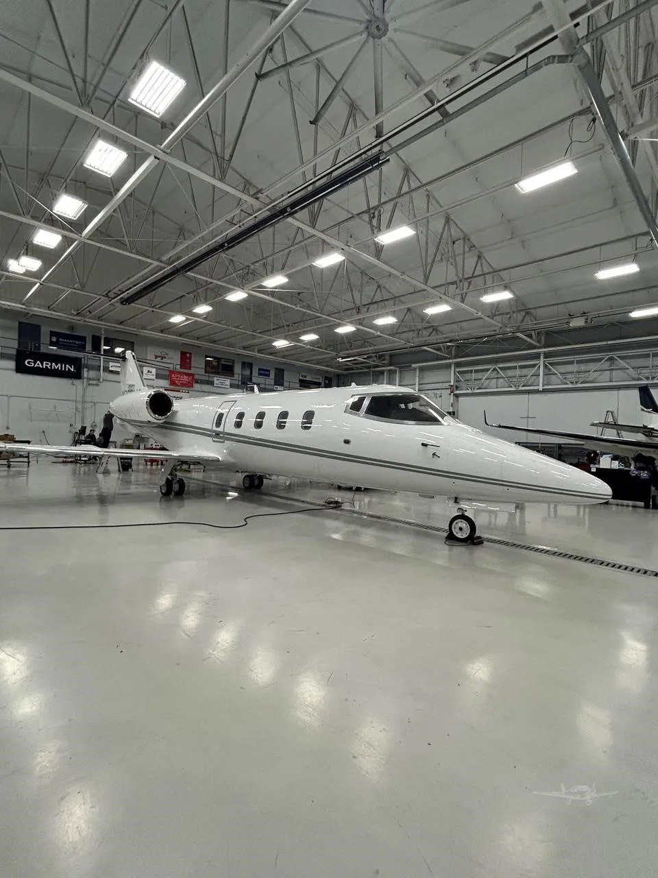 Exterior view of a 1982 LEARJET 55, N762MG.