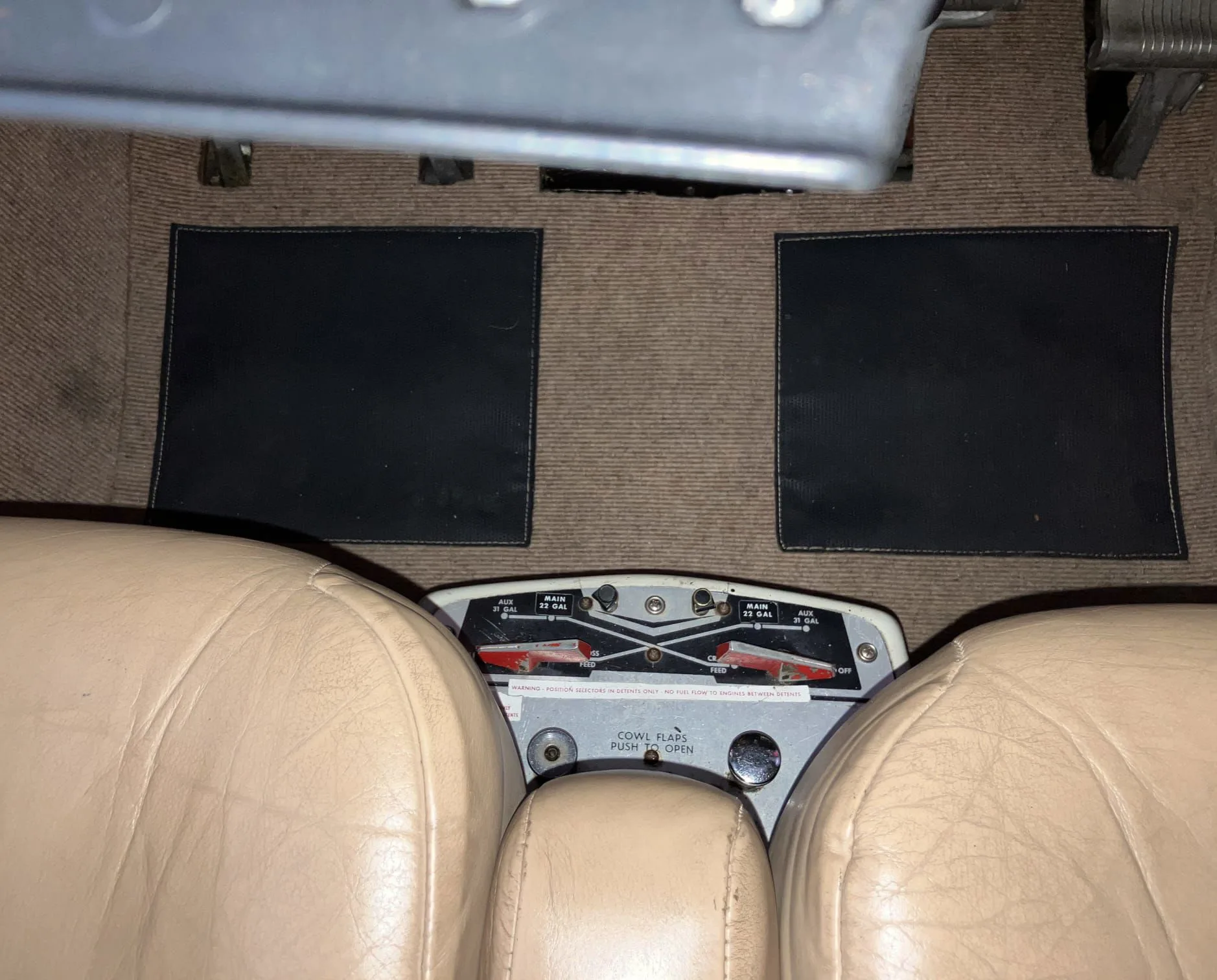 Cabin interior of a 1964 Beechcraft 95 Travel Air Model 95.