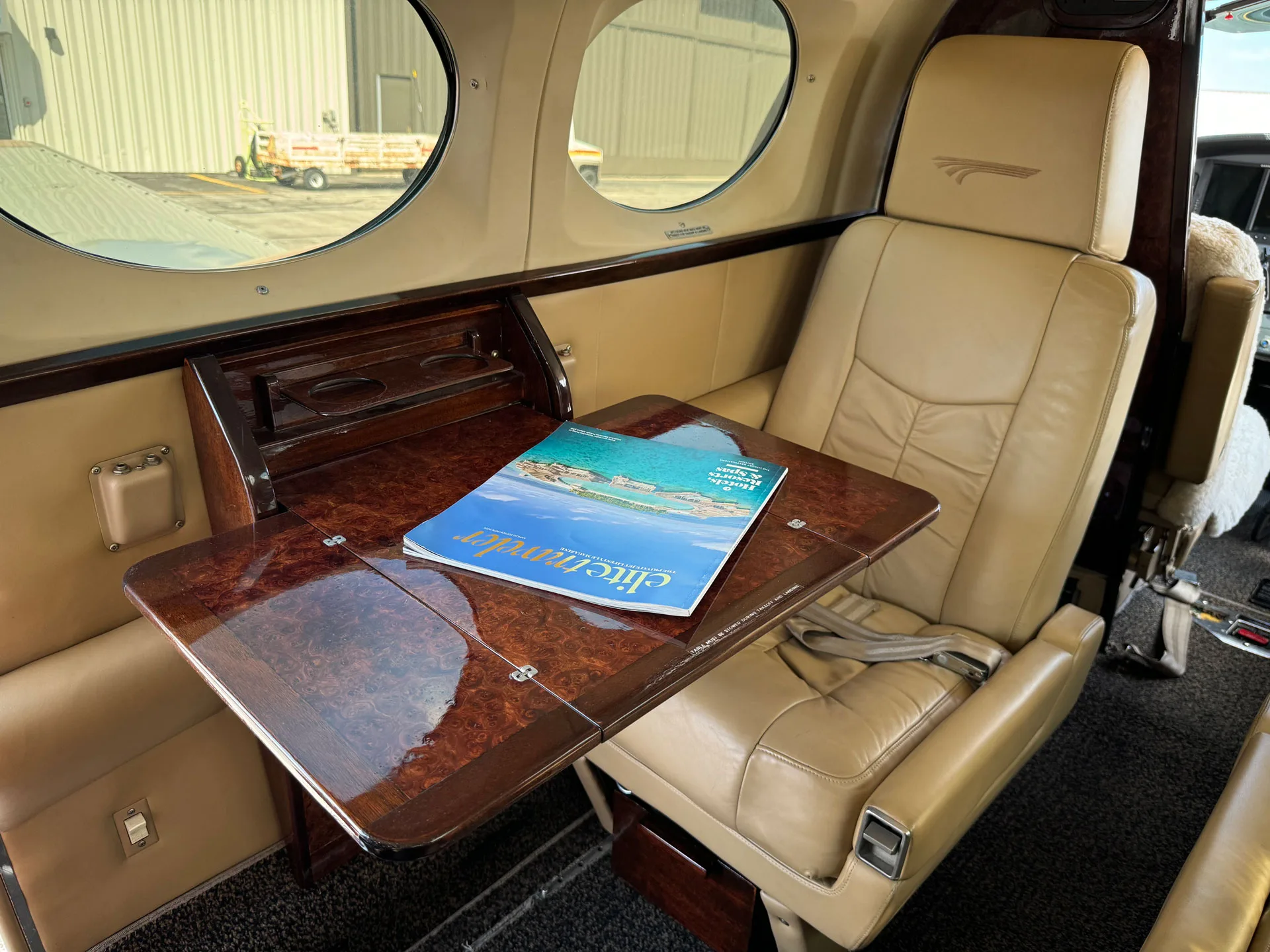 Cabin interior of a 1980 Cessna 414A.