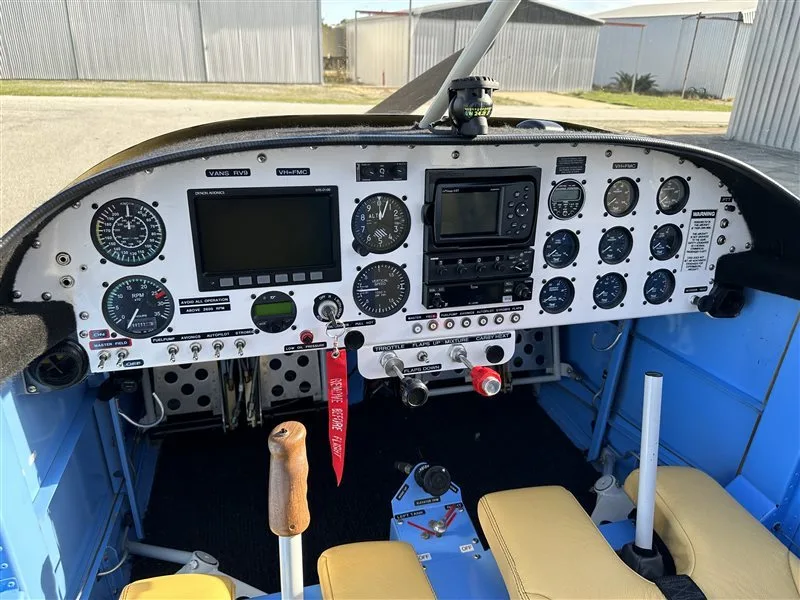 Cockpit and instrument panel of a 2012 Vans RV 9A.
