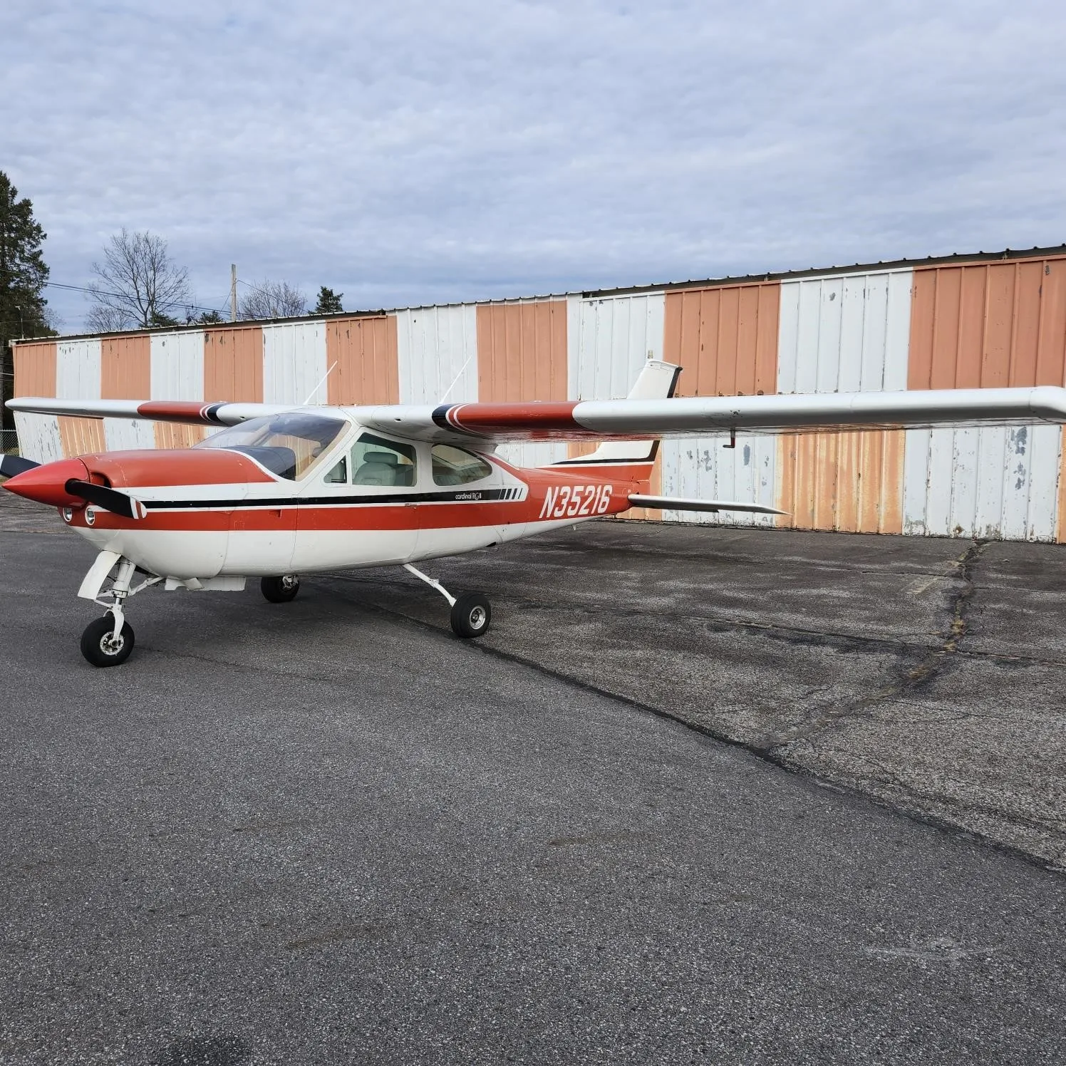 Exterior view of a 1976 CESSNA 177RG, N35216.