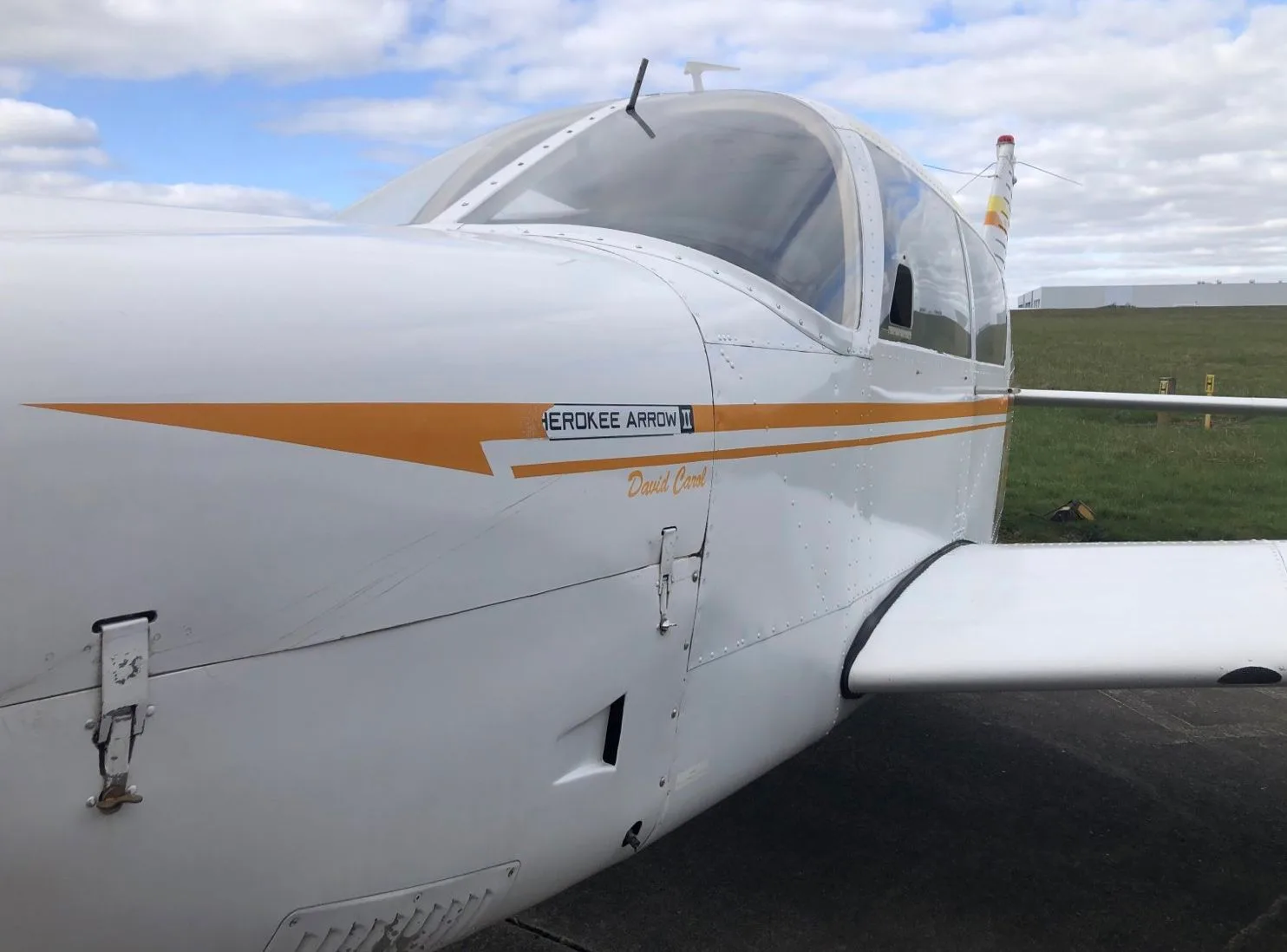 Exterior view of a 1972 Piper PA-28R-200 Arrow II.
