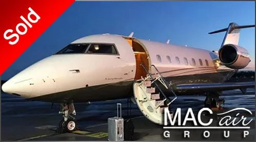 Exterior view of a 2003 Bombardier Challenger 604.