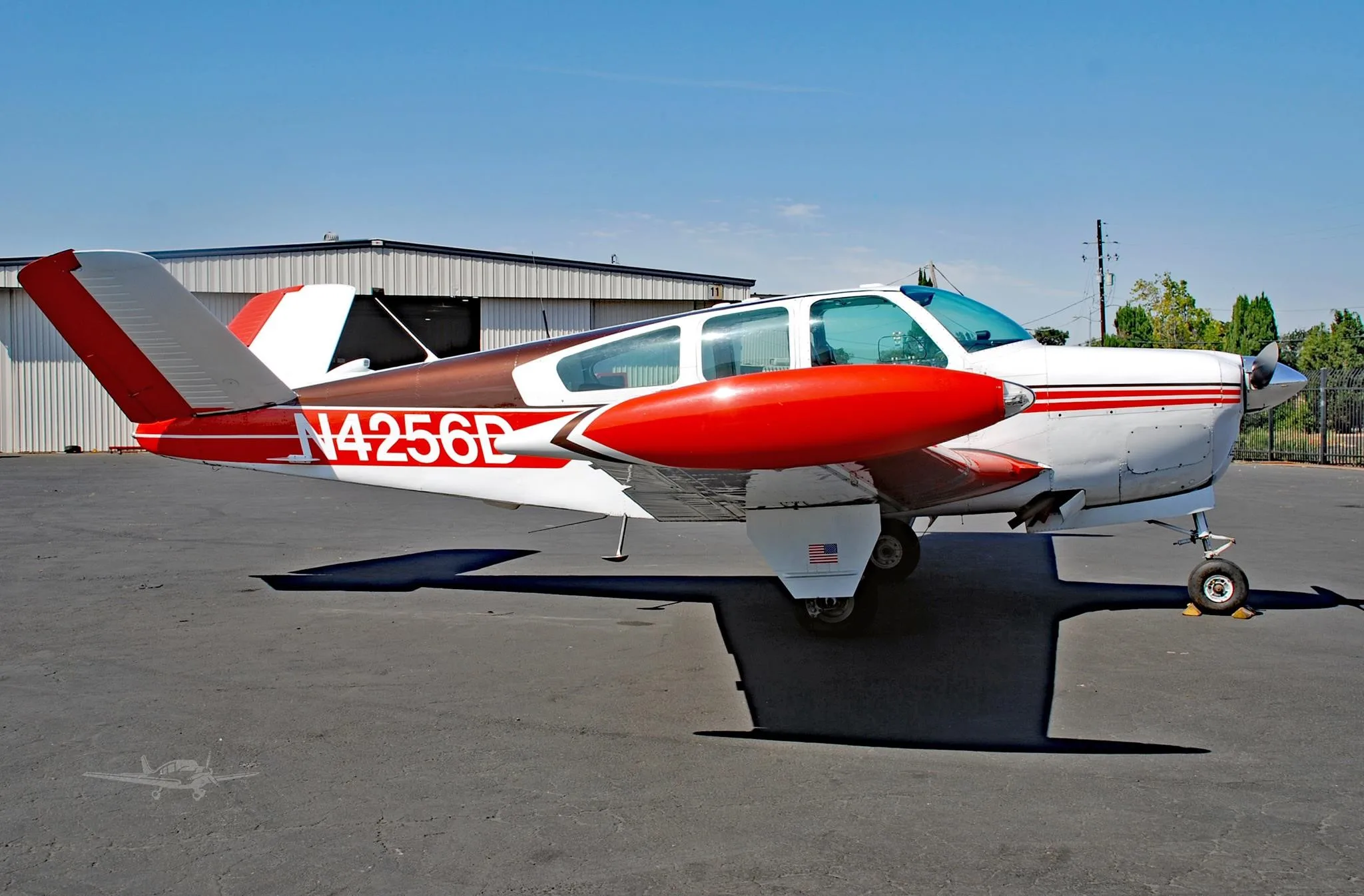 Exterior view of a 1956 BEECHCRAFT G35 BONANZA, N4256D.