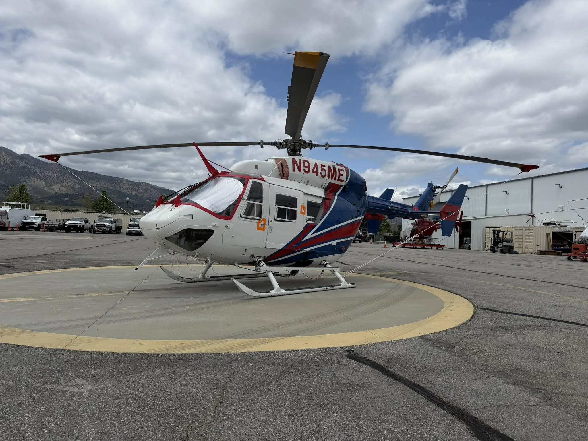 Exterior view of a 1991 EUROCOPTER BK117 B-2, N945ME.