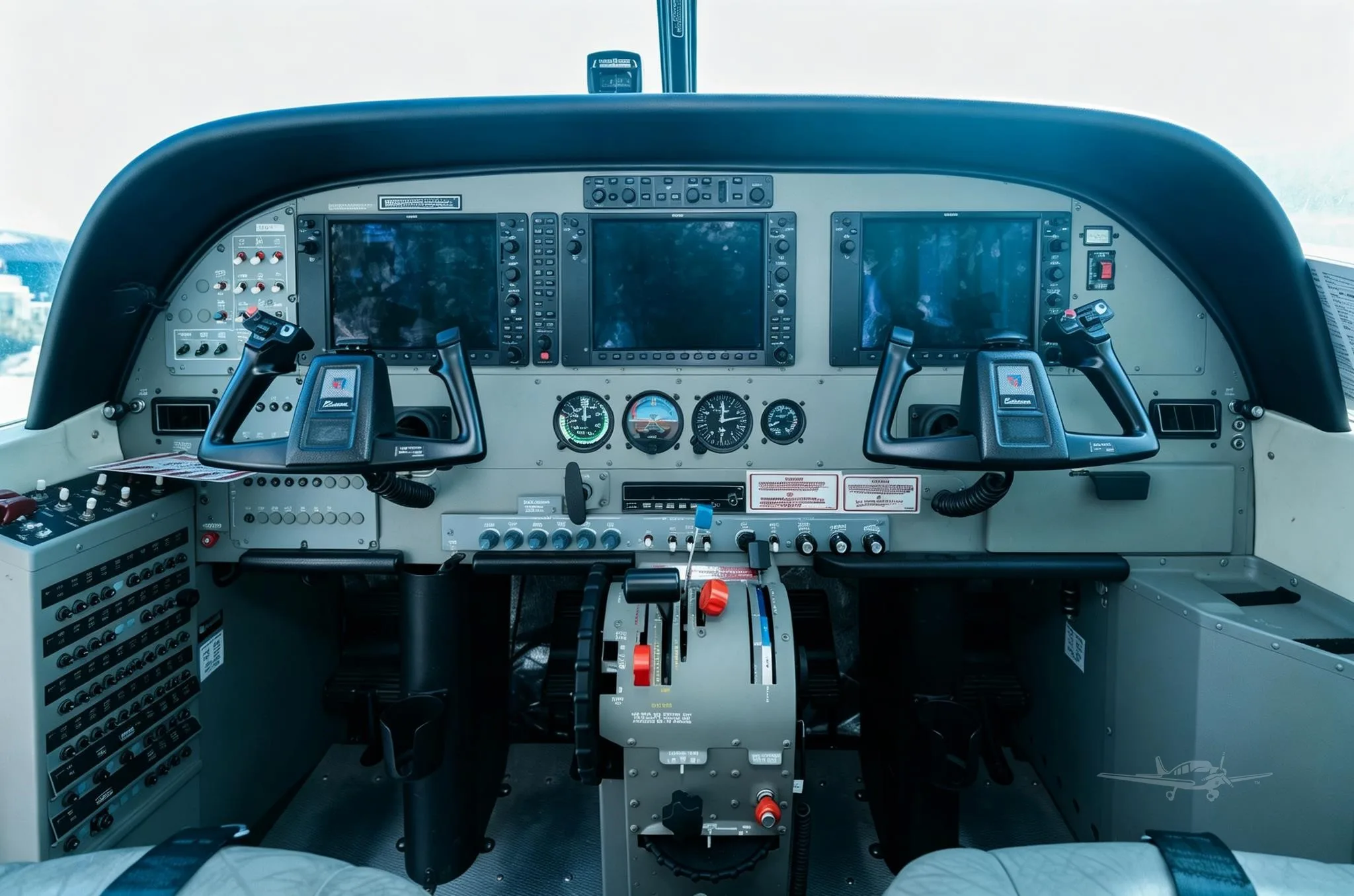 Cockpit and instrument panel of a 2012 CESSNA CARAVAN 208B GRAND.