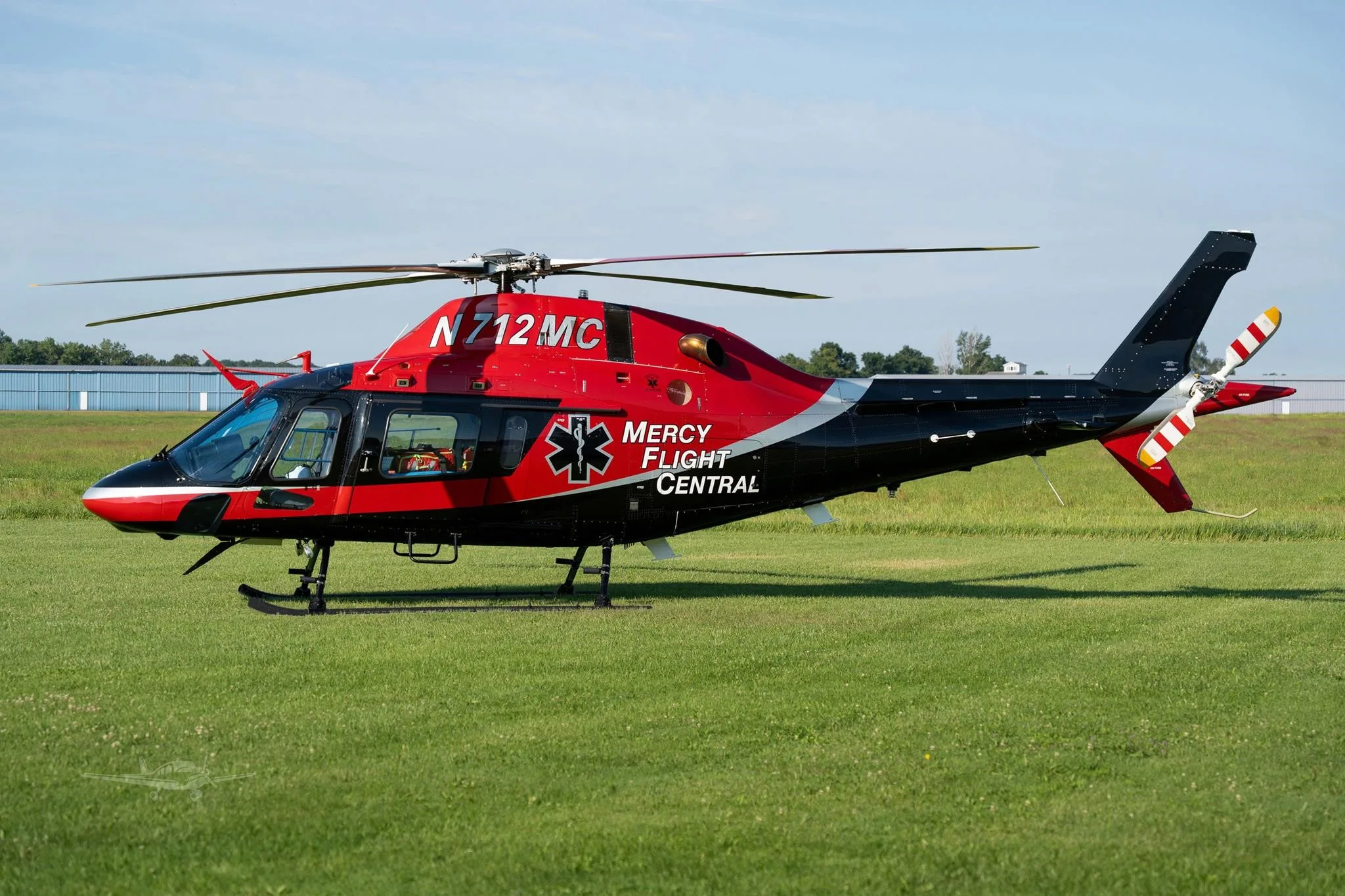 Exterior view of a 2022 LEONARDO AW119 KOALA, N712MC.