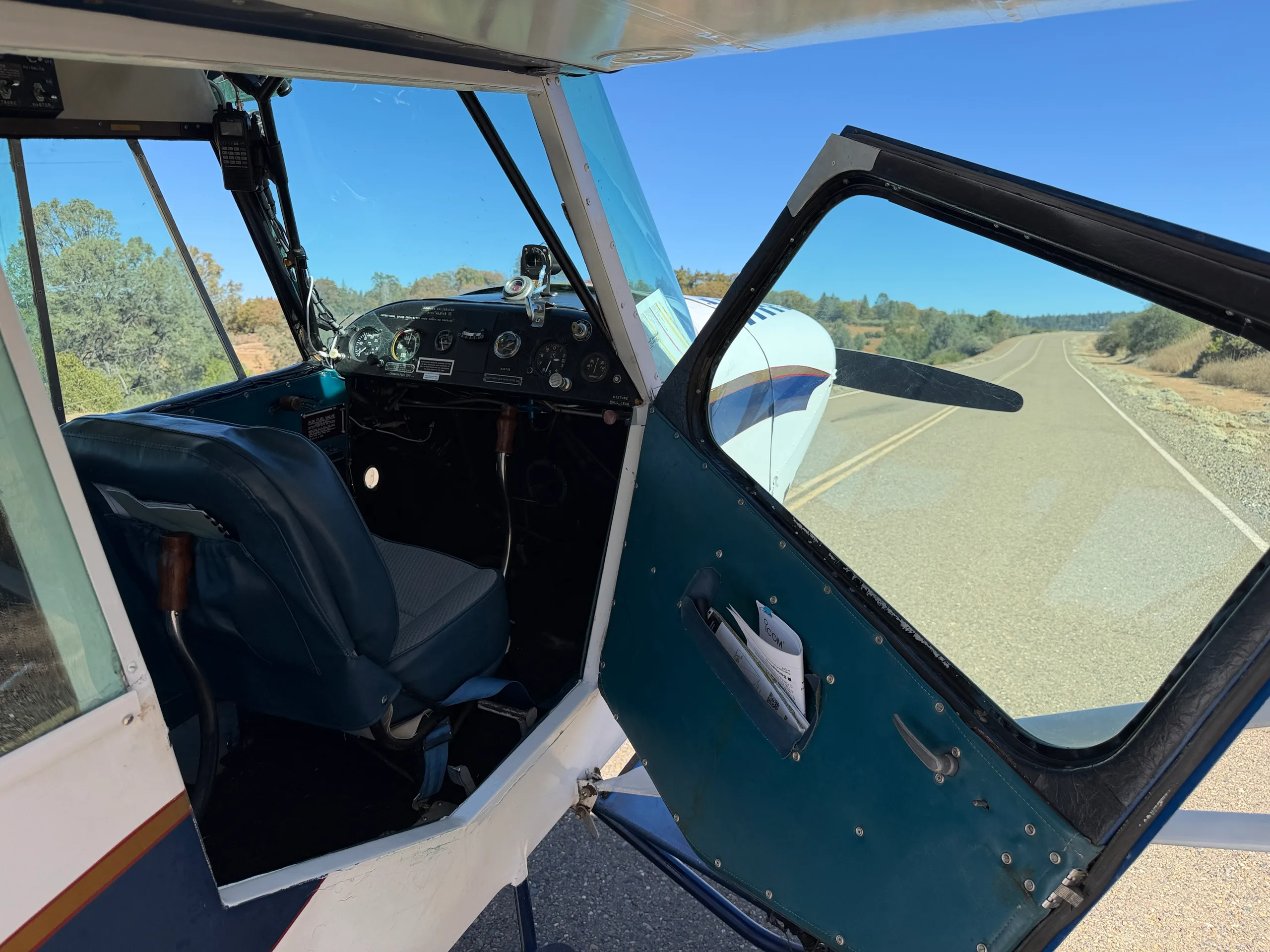 Cockpit and instrument panel of a 1949 Aeronca 7AC.