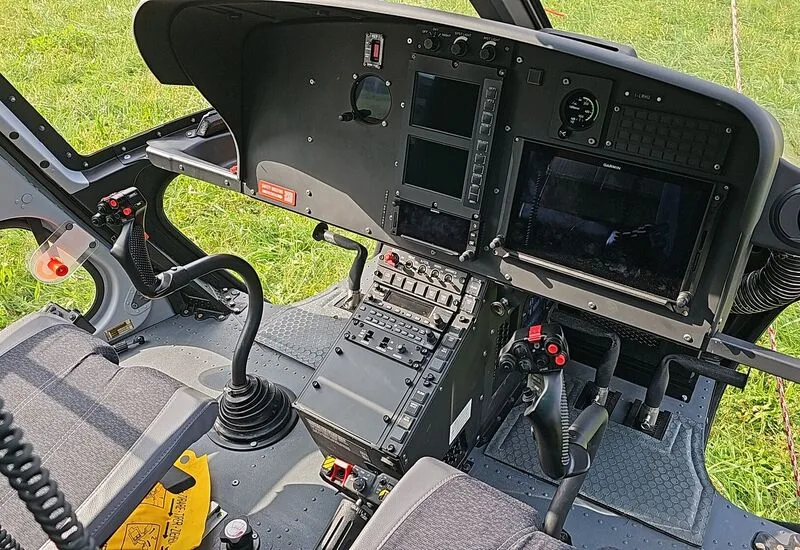Cockpit and instrument panel of a 2023 Airbus AS350B3 2023 H125.