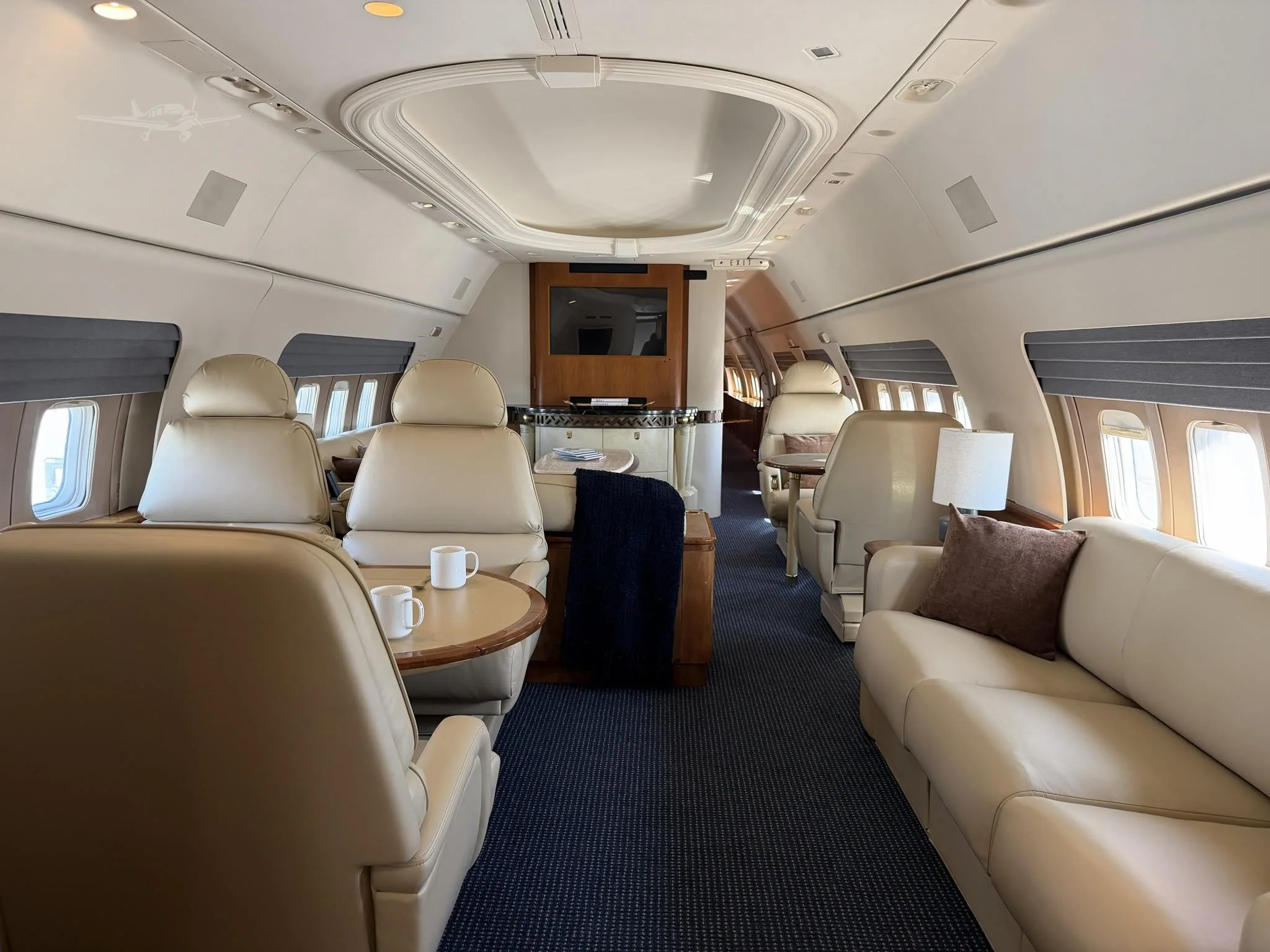 Cabin interior of a 1967 BOEING 727-100 EXECUTIVE.
