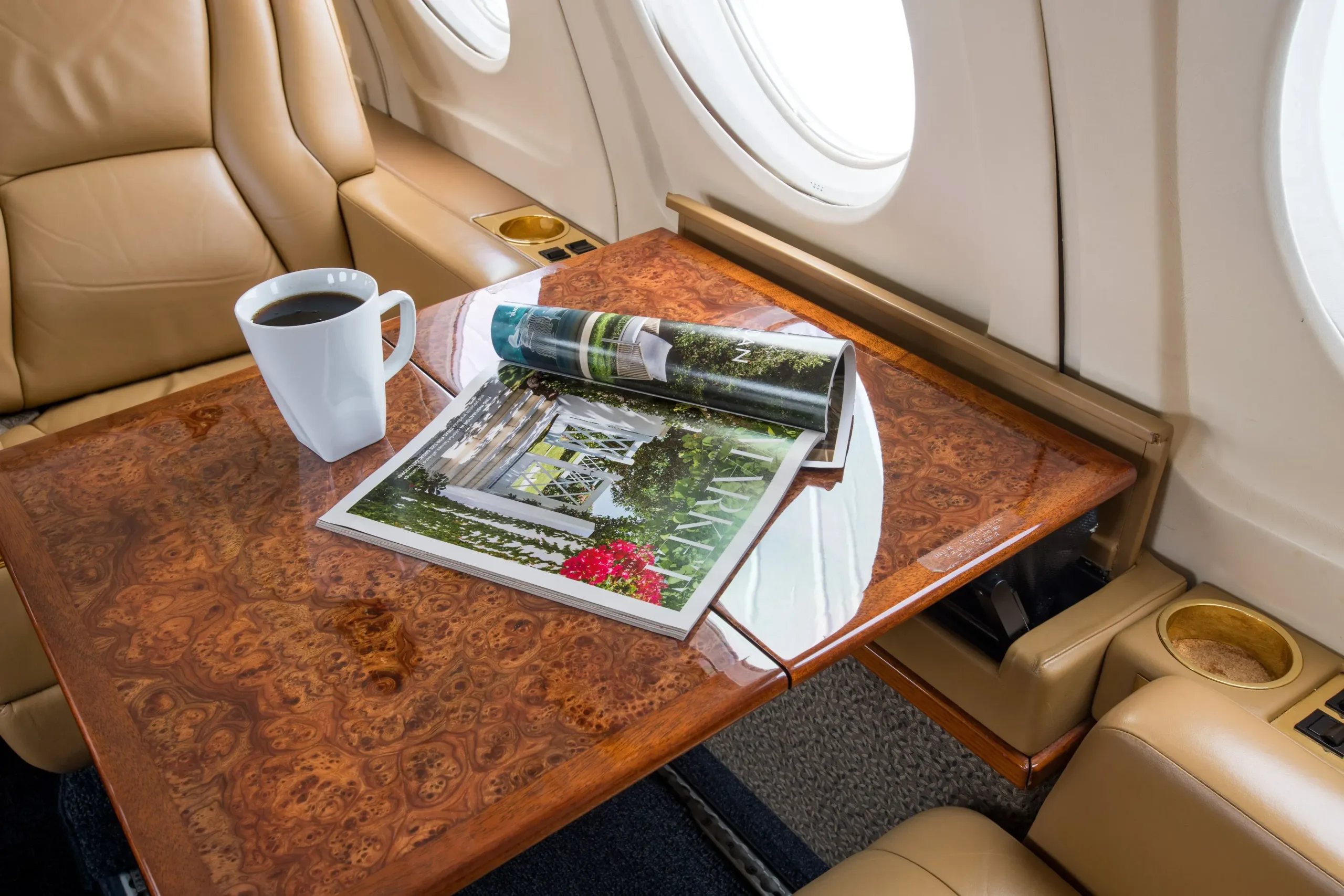 Cabin interior of a 1992 Dassault Falcon 50.