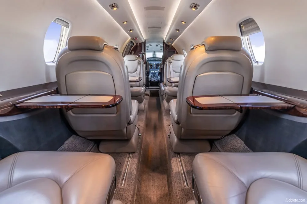 Cabin interior of a 2010 Cessna CITATION XLS+ | Leviate Air Group.
