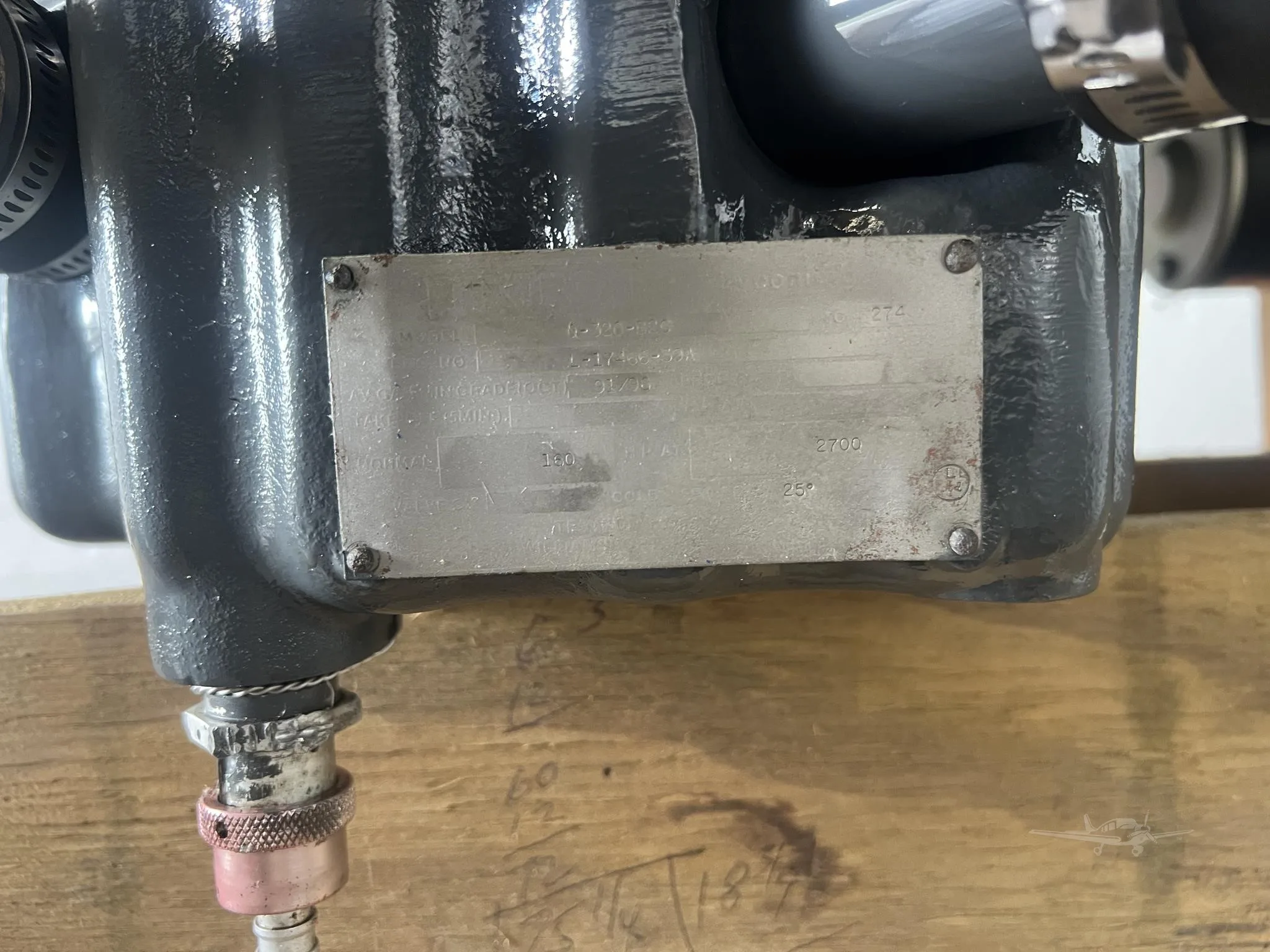 Engine detail of a 1990 ROBINSON R22 BETA.