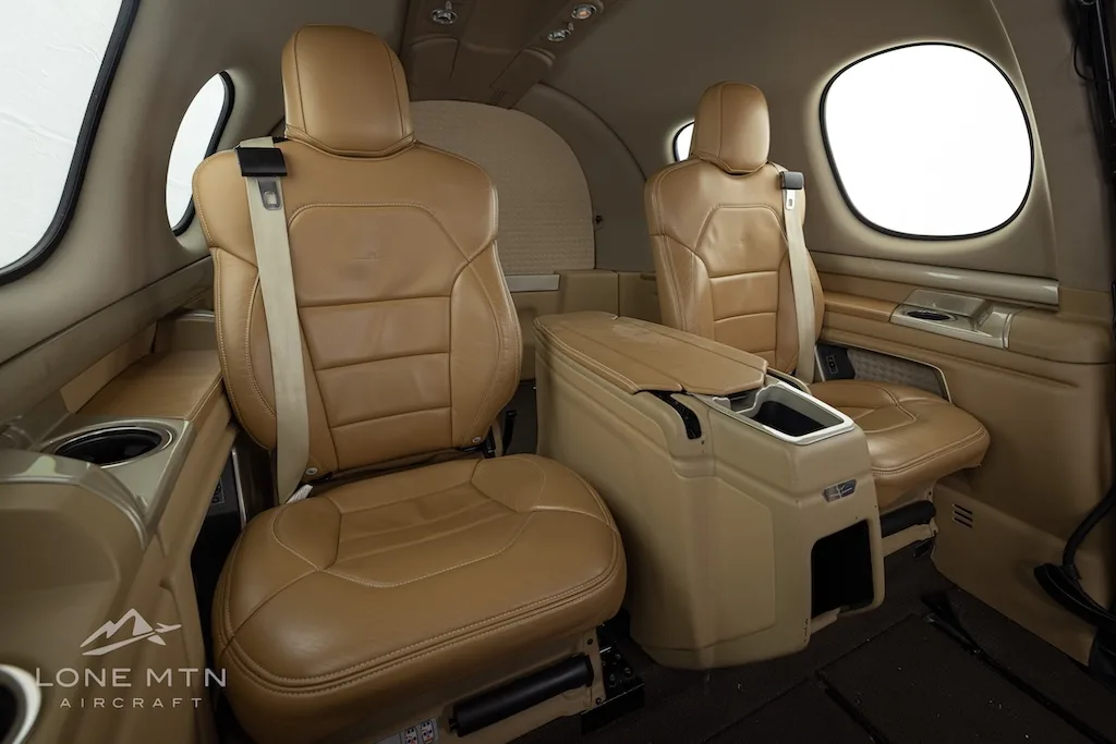 Cabin interior of a 2020 Cirrus SF50 G2+ Vision Jet.