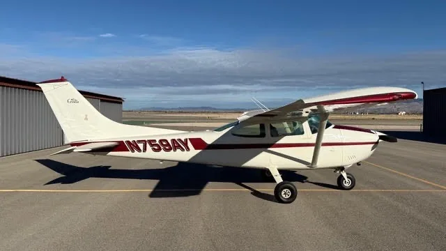 Exterior view of a 1977 Cessna 182Q, N759AY.