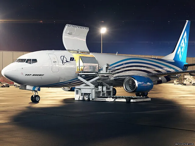 Marketing image of a 2001 Boeing B737-800F.