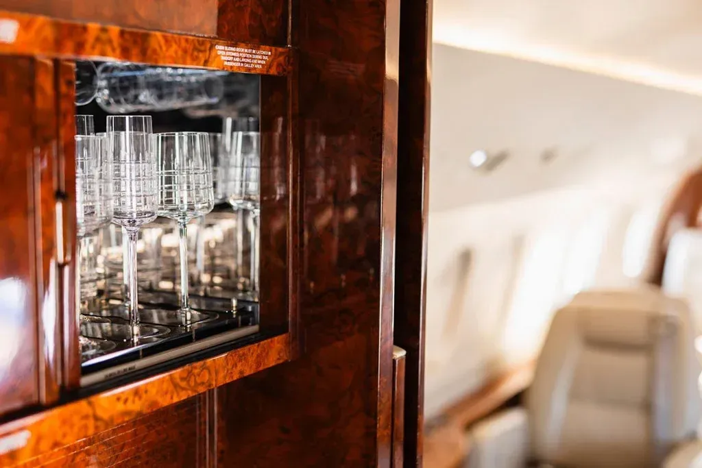 Cabin interior of a 2004 Dassault Falcon 2000EX EASy.