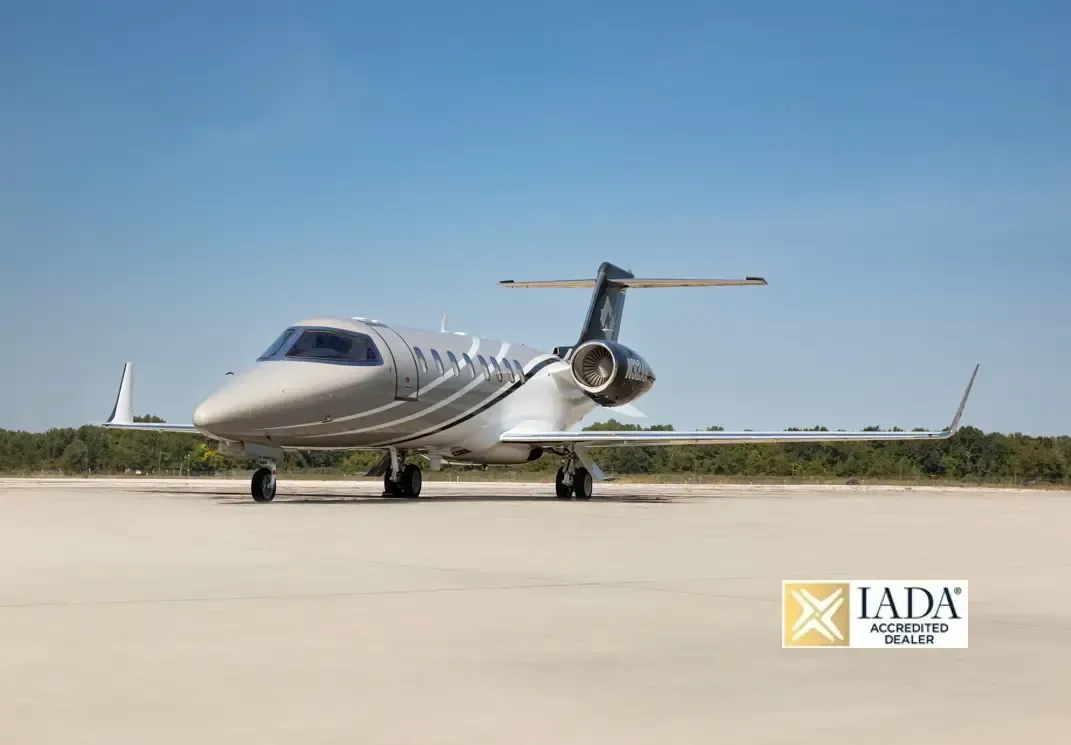 Exterior view of a 2009 Learjet, 45-399.
