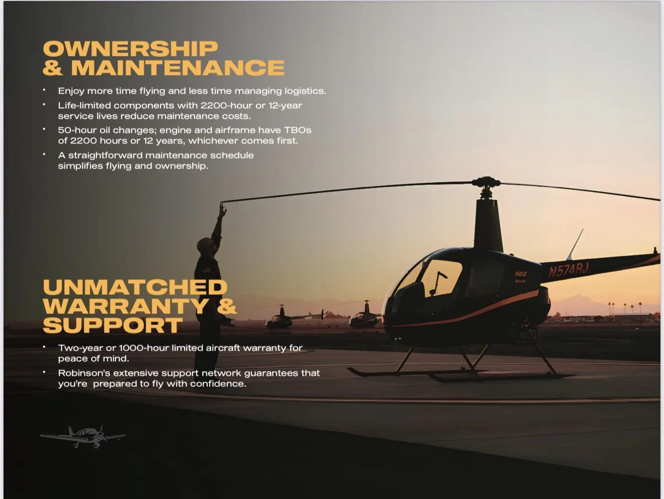 Marketing image of a 2025 ROBINSON R22 BETA II.