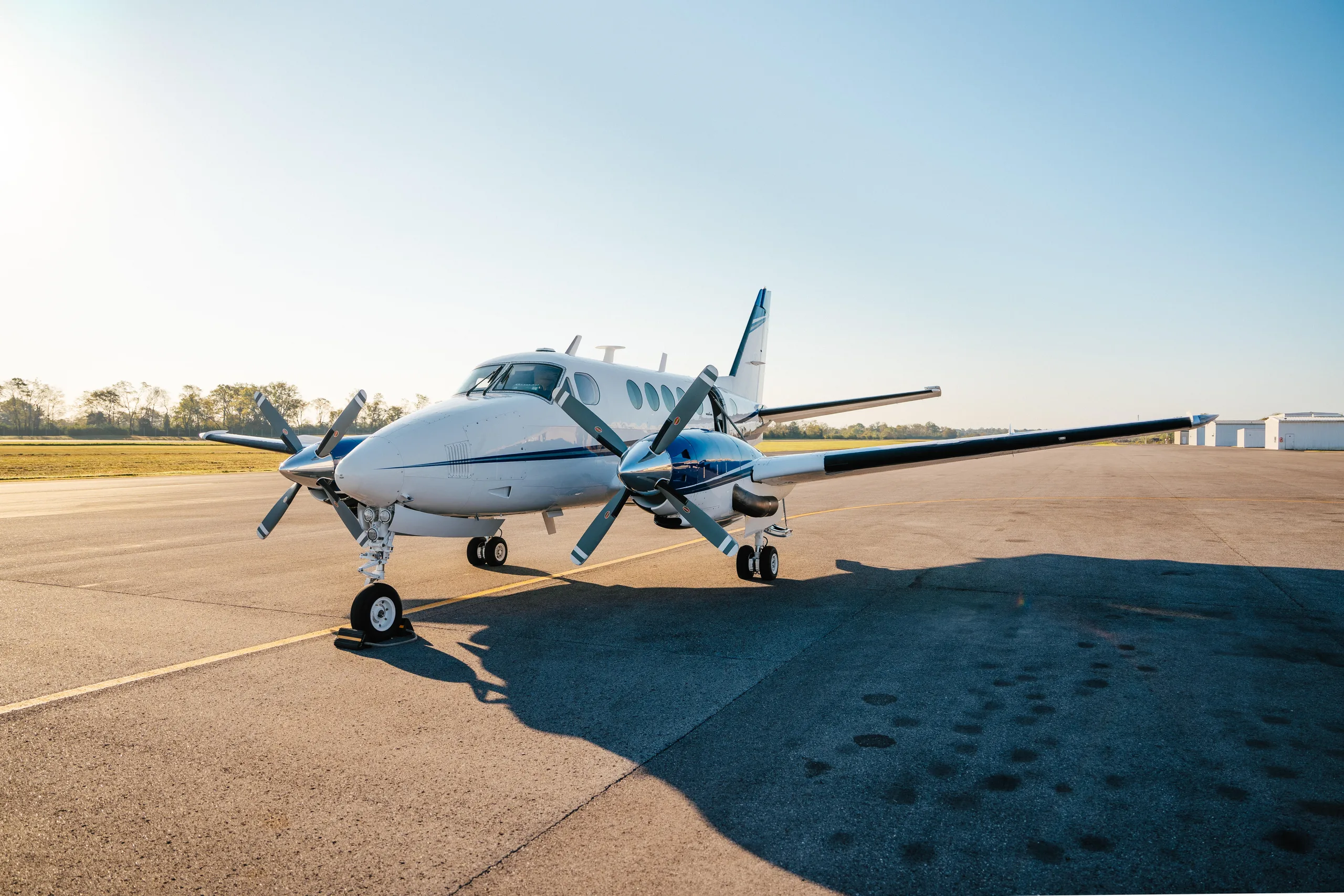 Exterior view of a 1980 Beechcraft King Air B100.