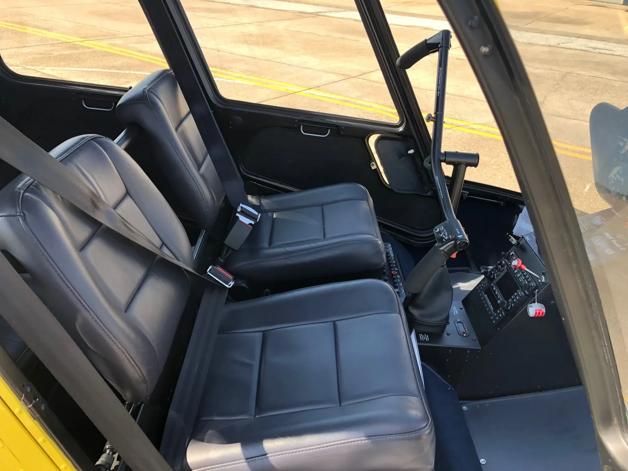 Cabin interior of a 2003 Robinson R44 II.