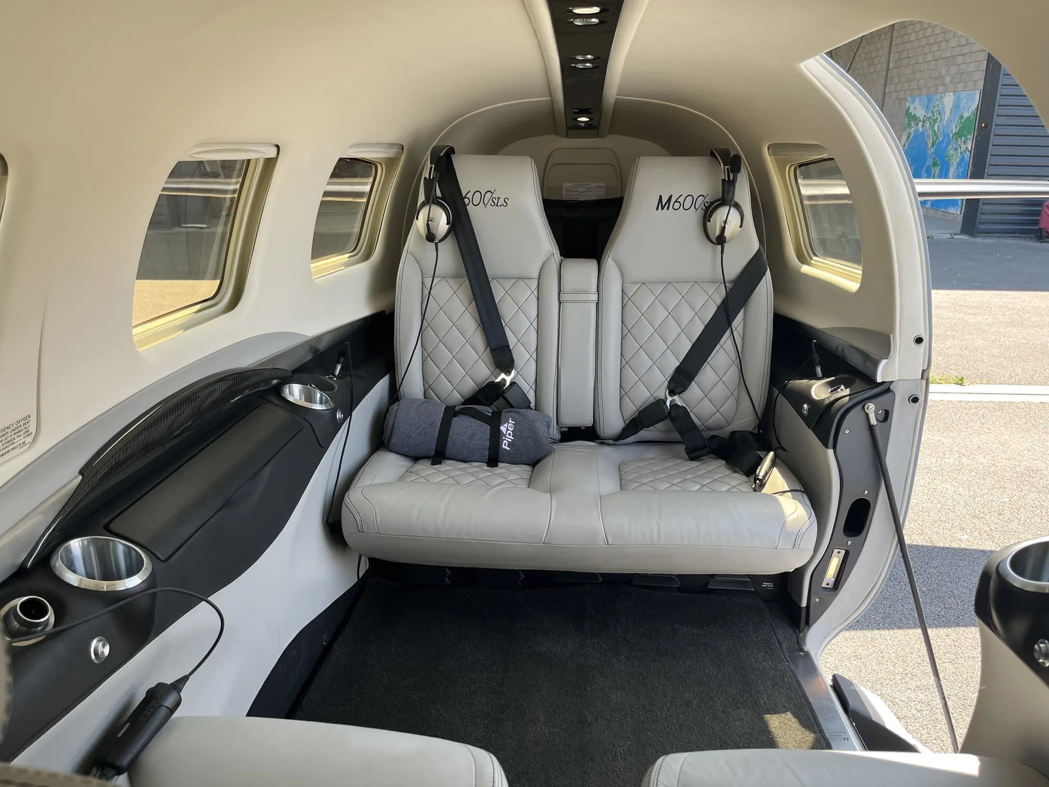 Cabin interior of a 2021 PIPER M600 SLS.