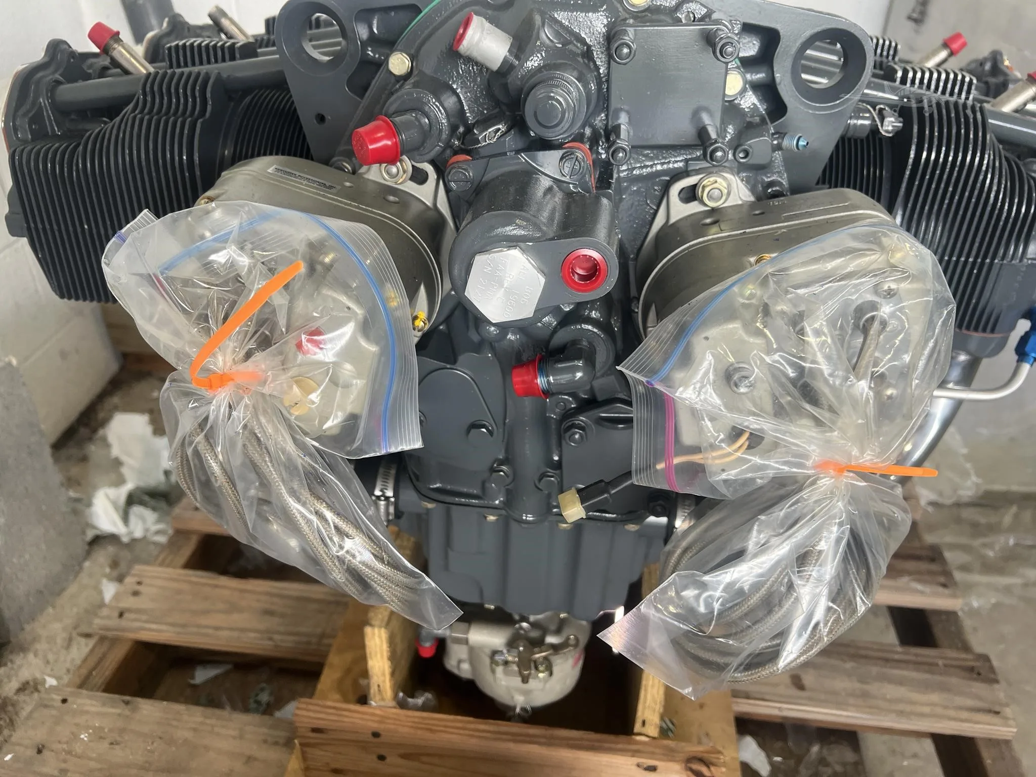 Engine detail of a 1990 ROBINSON R22 BETA.