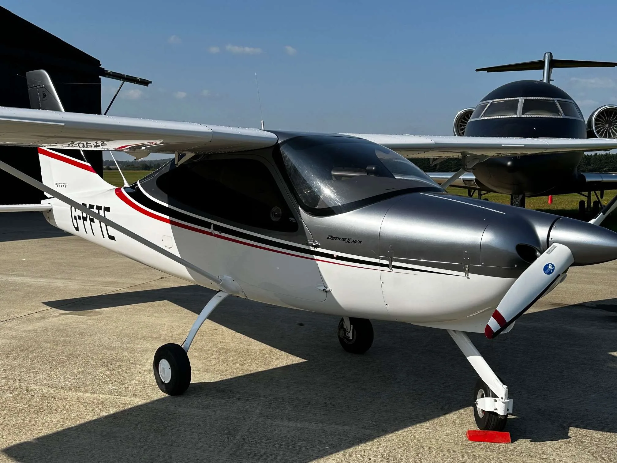 Exterior view of a Tecnam P2008JC MKII.