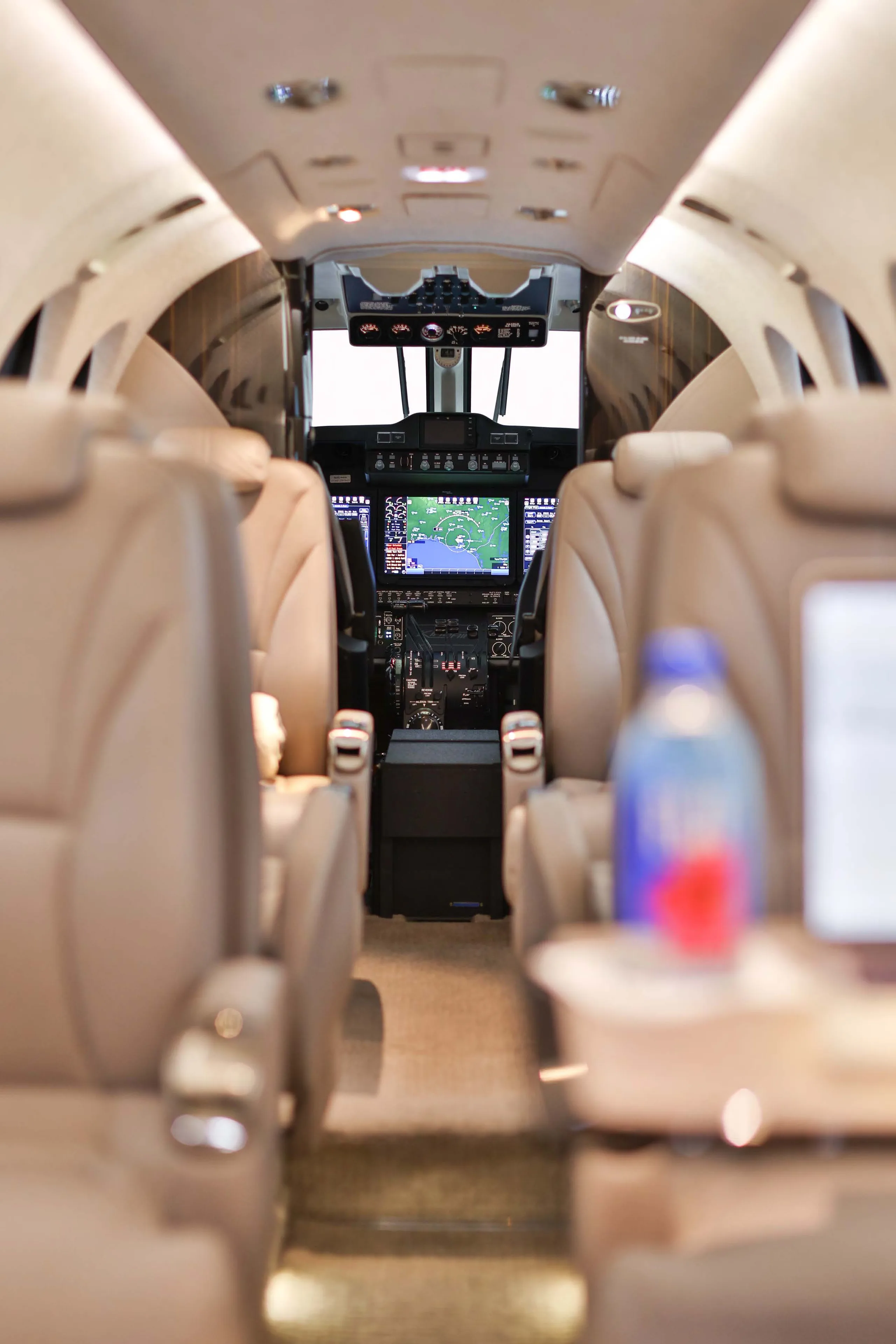 Cabin interior of a 2021 Beechcraft King Air 360.