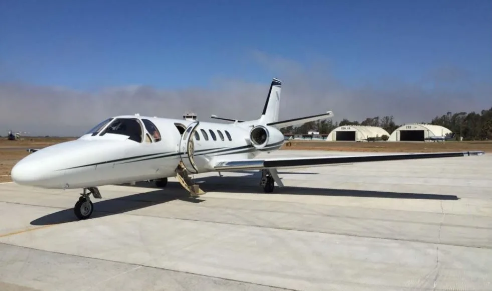 Cabin interior of a Cessna Citation Bravo.