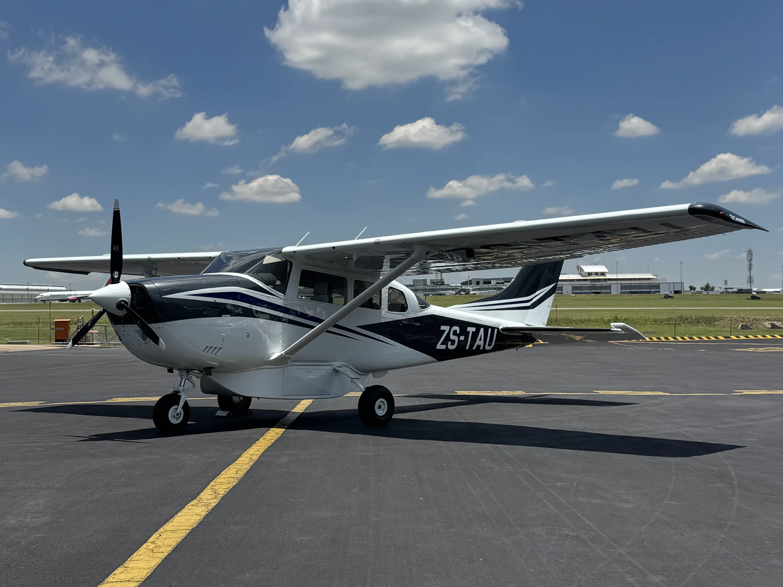 Exterior view of a 1972 Cessna 206.