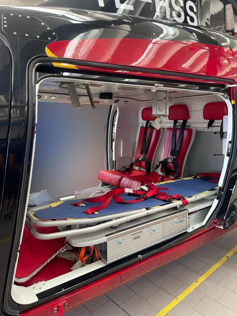 Exterior view of a 2015 Leonardo AW109SP GrandNew, I-GSSV.