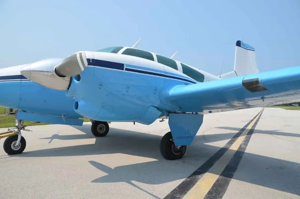 Exterior view of a 1958 Beech Travel Air 95.
