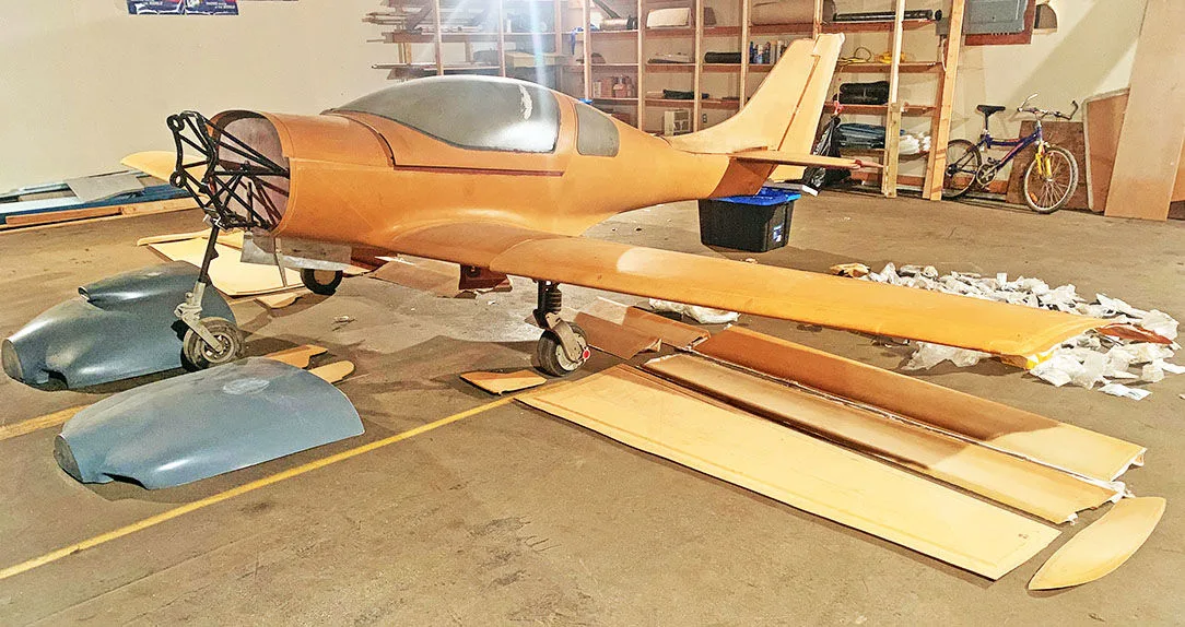 Exterior view of a 1989 Lancair 235.