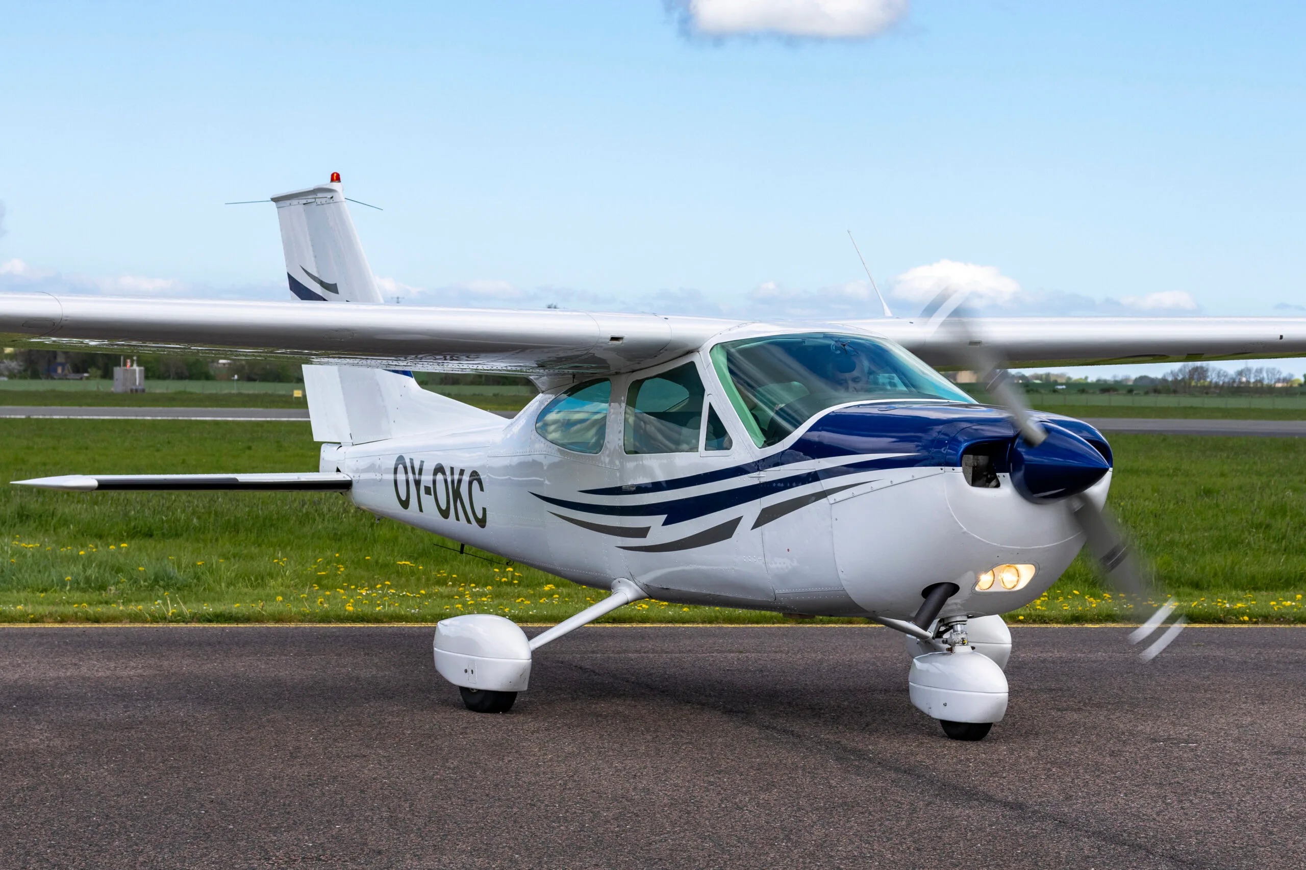 Exterior view of a 1977 Cessna 177B Cardinal, OY-OKC.