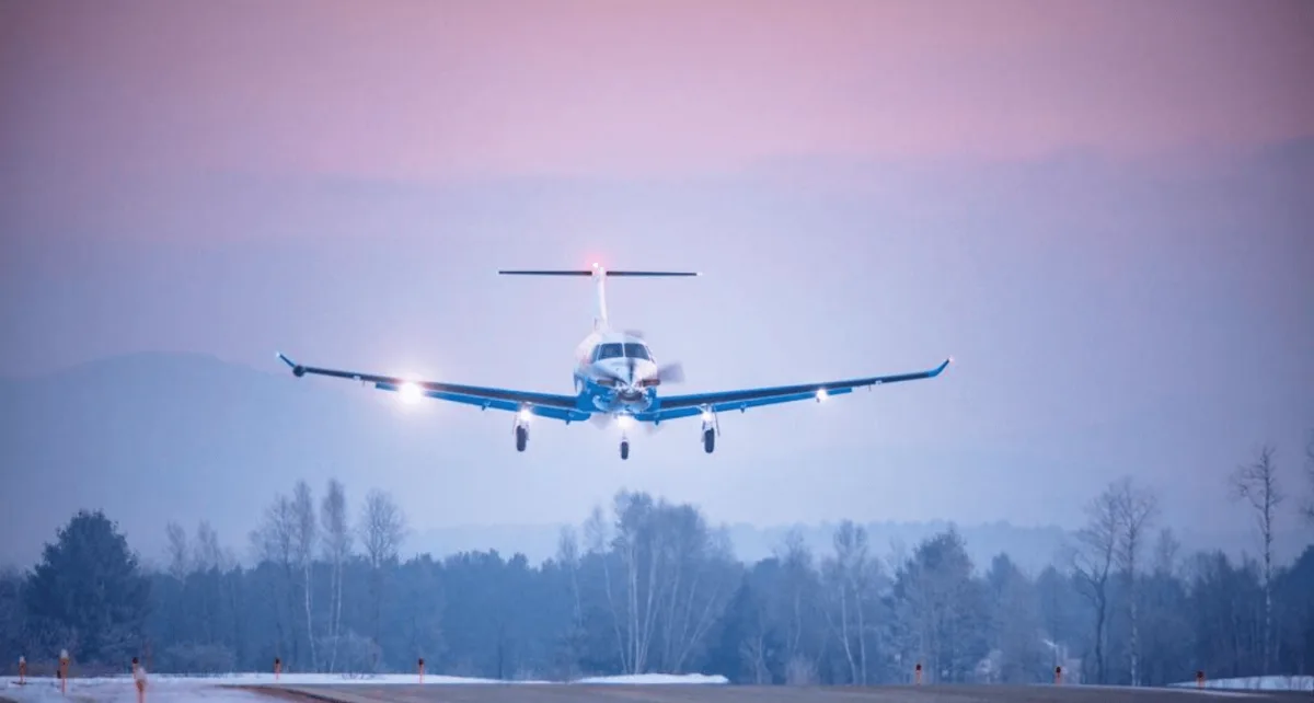 Exterior view of a Pilatus, PC-12.