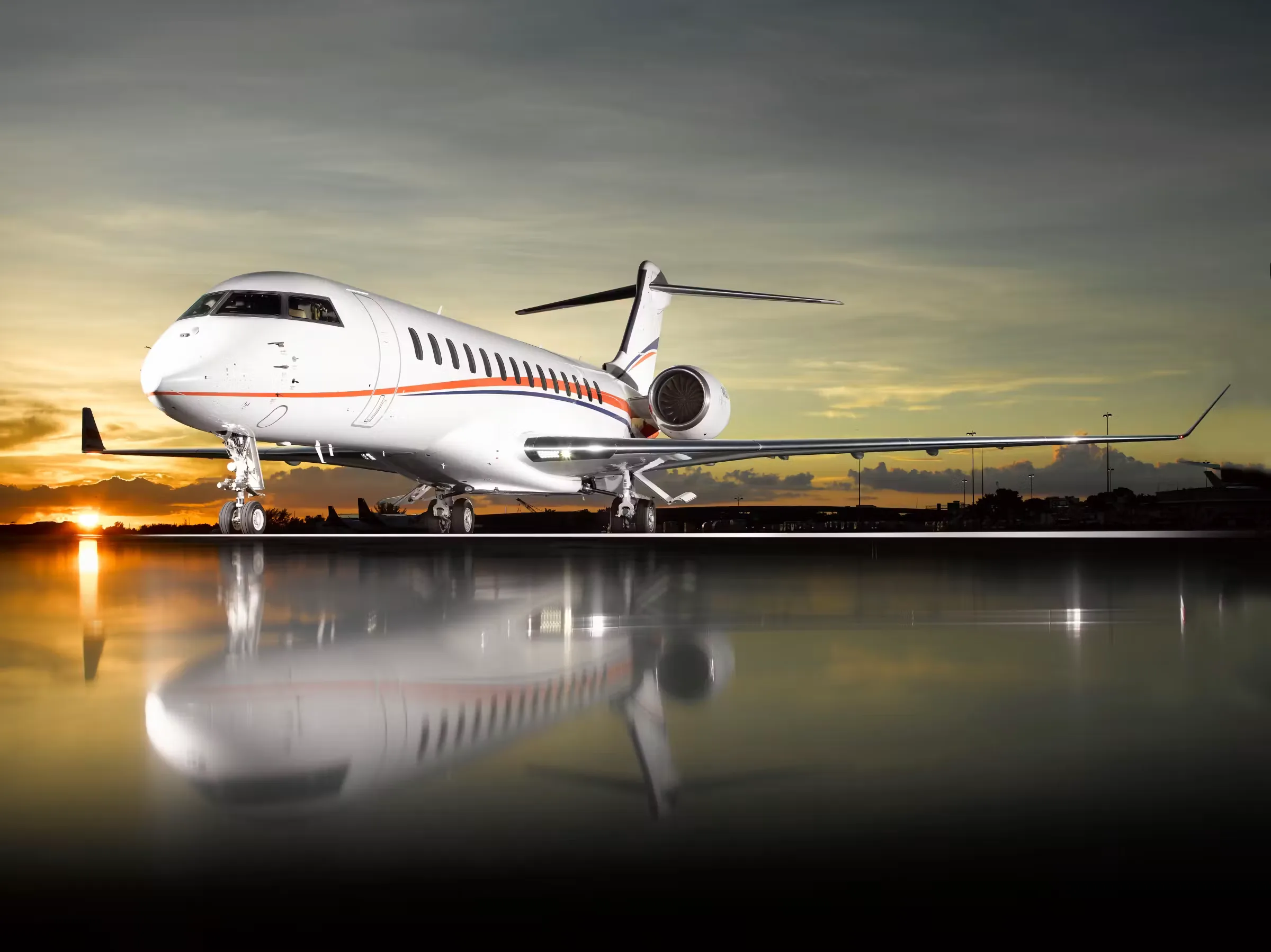 Exterior view of a 2020 Bombardier Global 7500.