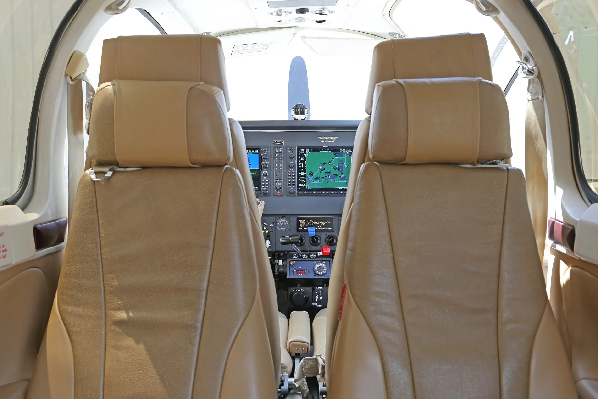 Cabin interior of a 2007 Beech BONANZA 60th Anniversary Edition.