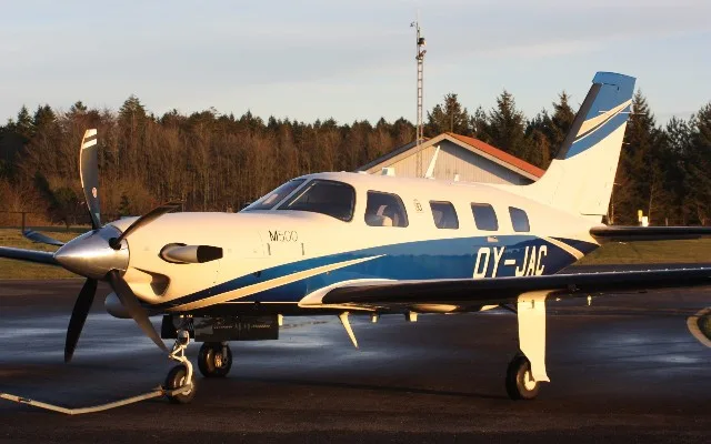 Exterior view of a 2017 Piper Meridian M500, OY-JAC.