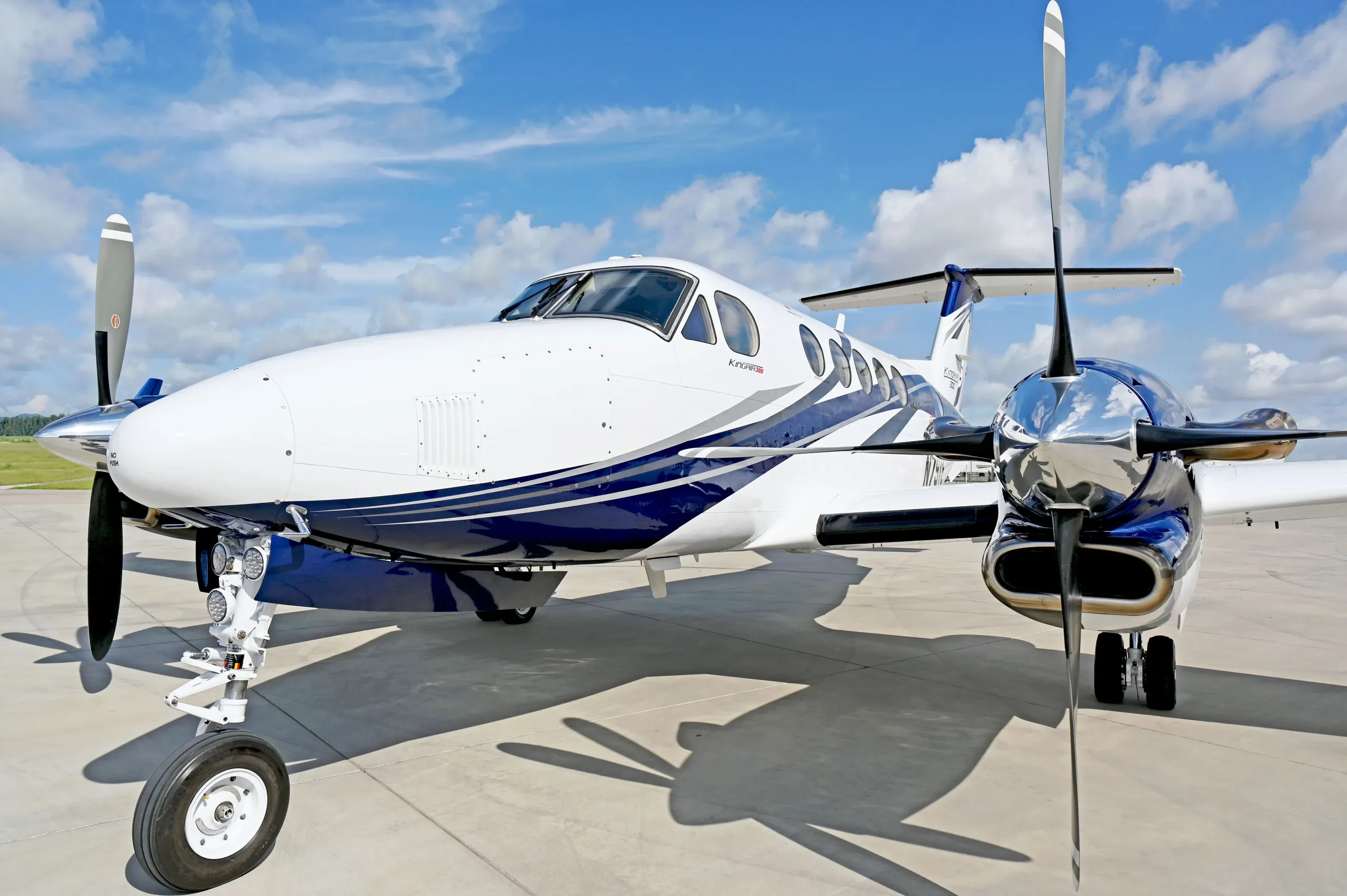 Exterior view of a 1985 Beechcraft King Air 300 SN, FA-67.