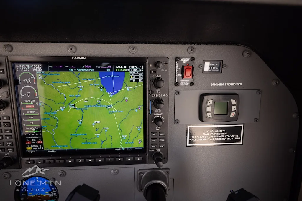 Avionics suite of a 2023 Cessna T182T.