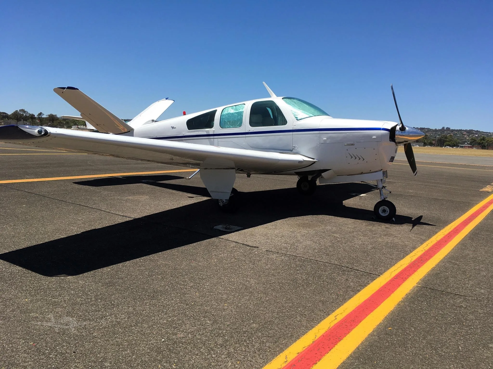 Exterior view of a 1967 BEECHCRAFT V35 BONANZA.