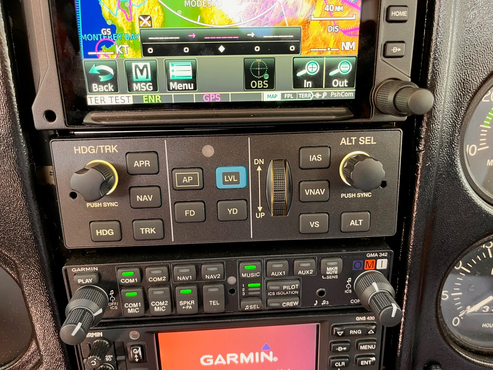 Avionics suite of a 1978 Cessna 182Q Skylane - $165,000 - N5868M (Very local to Placerville).