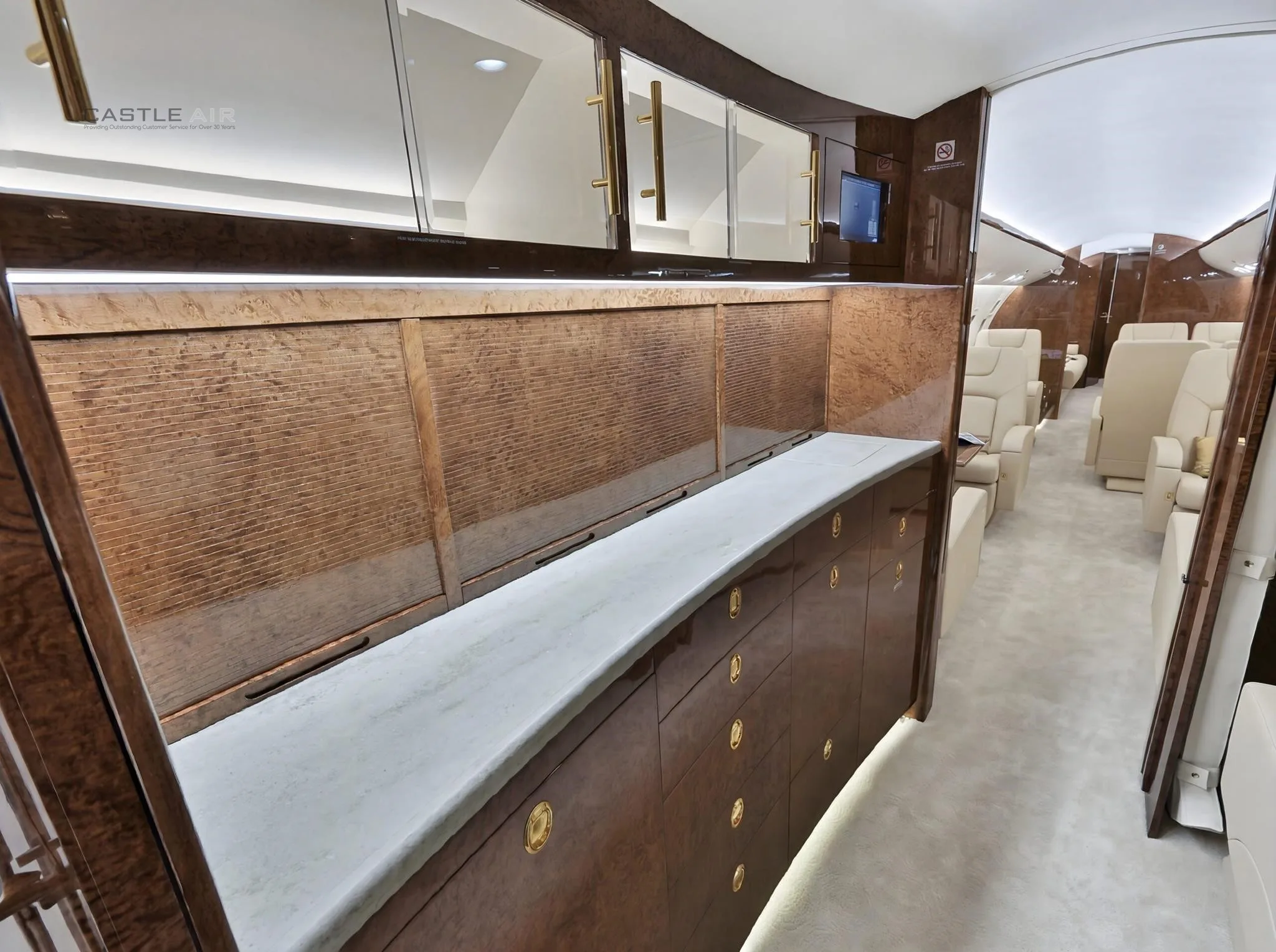Cabin interior of a 2013 BOMBARDIER GLOBAL 6000.