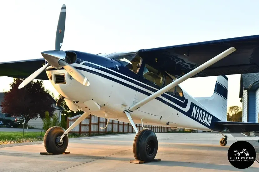 Exterior view of a 1982 Cessna 182R Skylane.